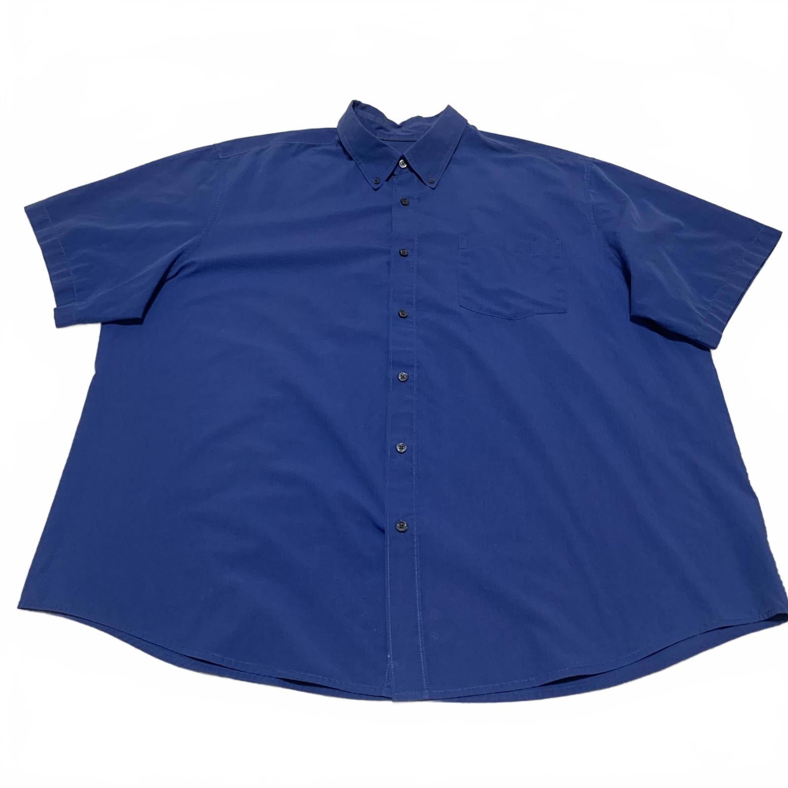 Basic Edition Men's 2XL Blue Short Sleeve Button-Up Shirt
