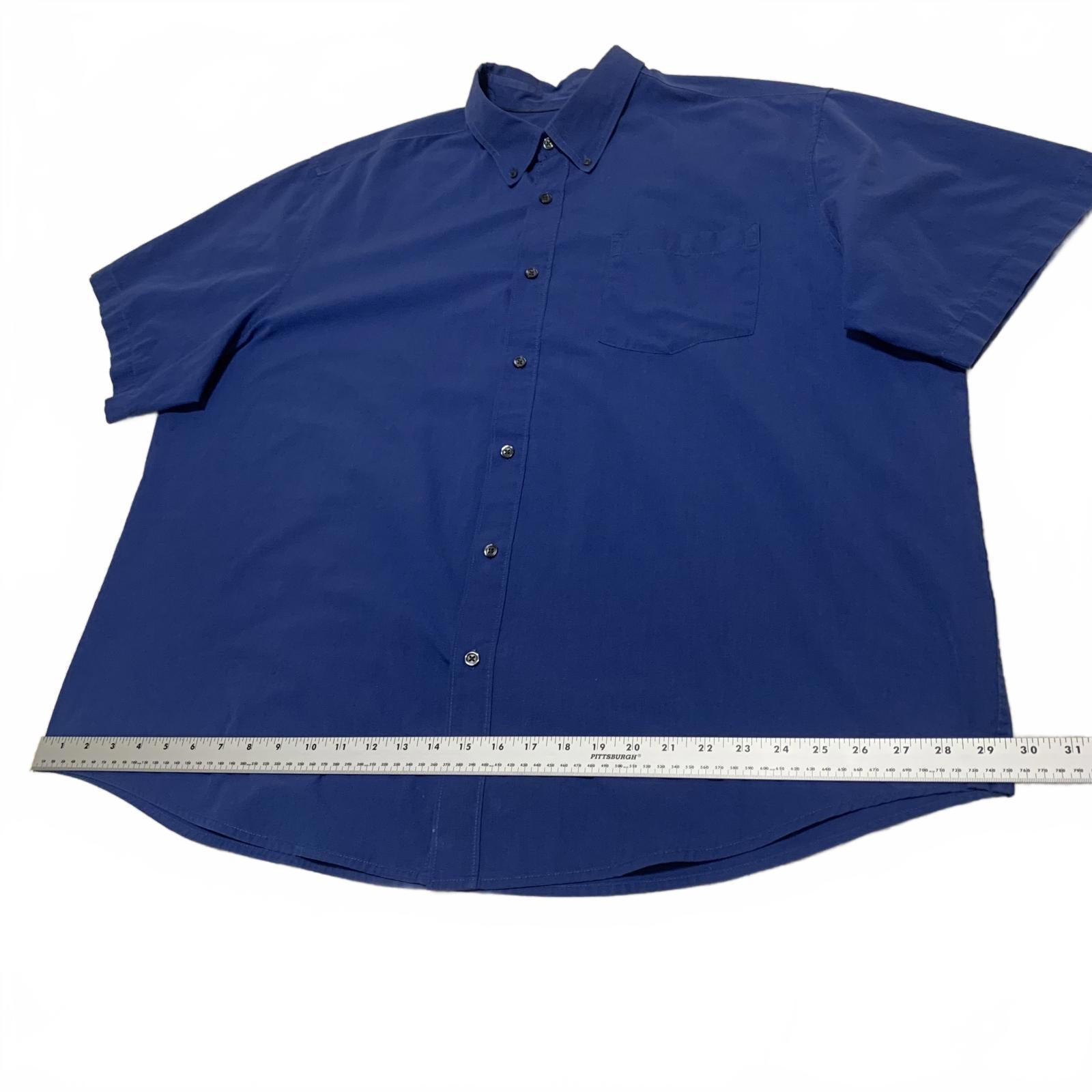 Basic Edition Men's 2XL Blue Short Sleeve Button-Up Shirt