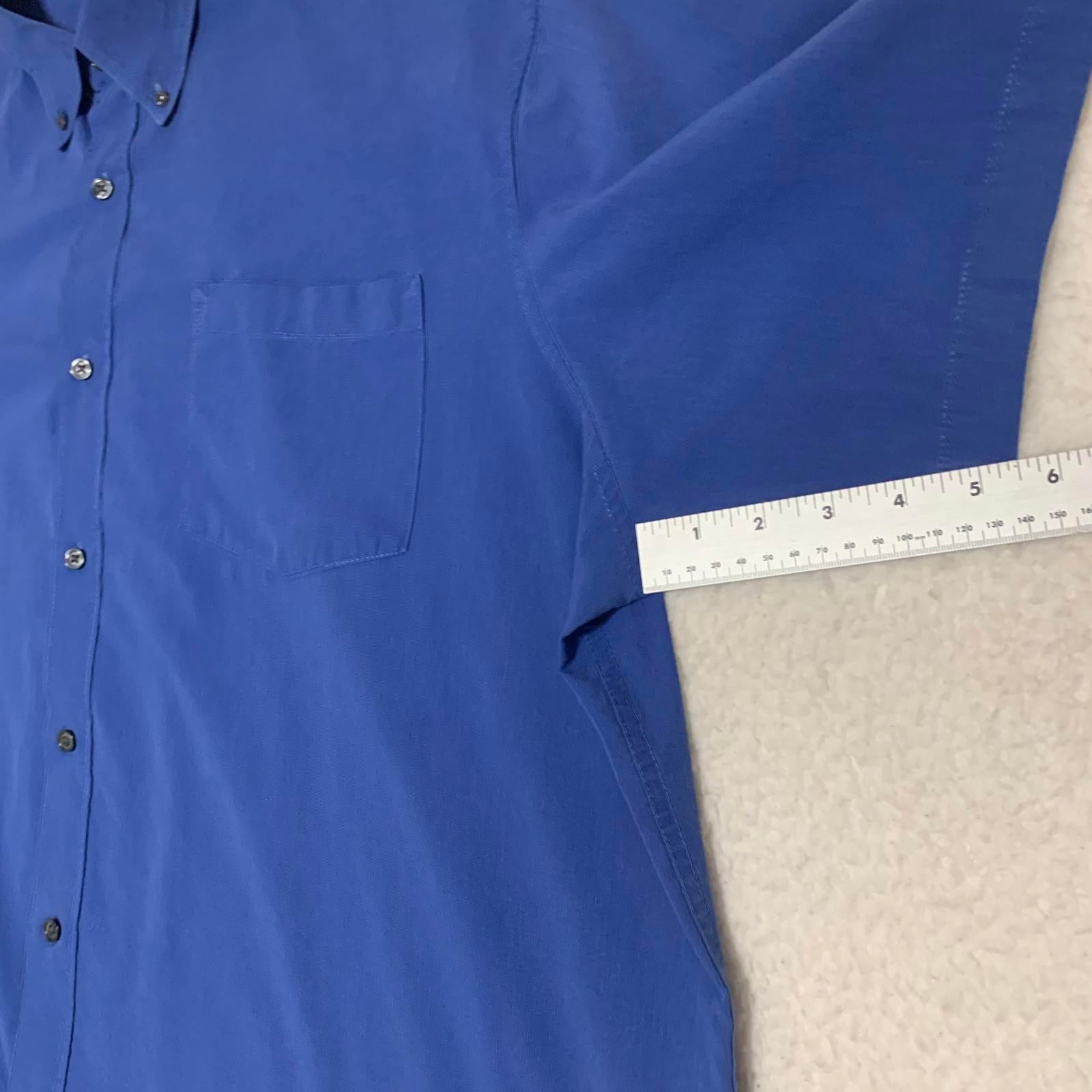 Basic Edition Men's 2XL Blue Short Sleeve Button-Up Shirt