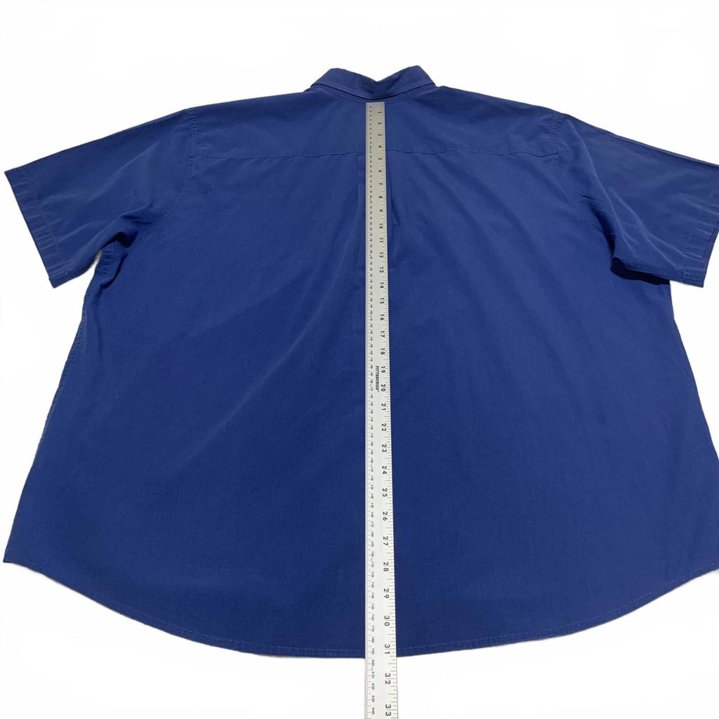 Basic Edition Men's 2XL Blue Short Sleeve Button-Up Shirt