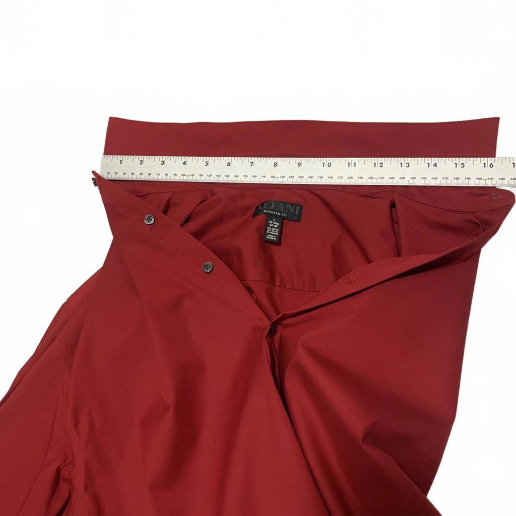 Alfani Men's L 16-16.5 Red Long Sleeve Dress Shirt