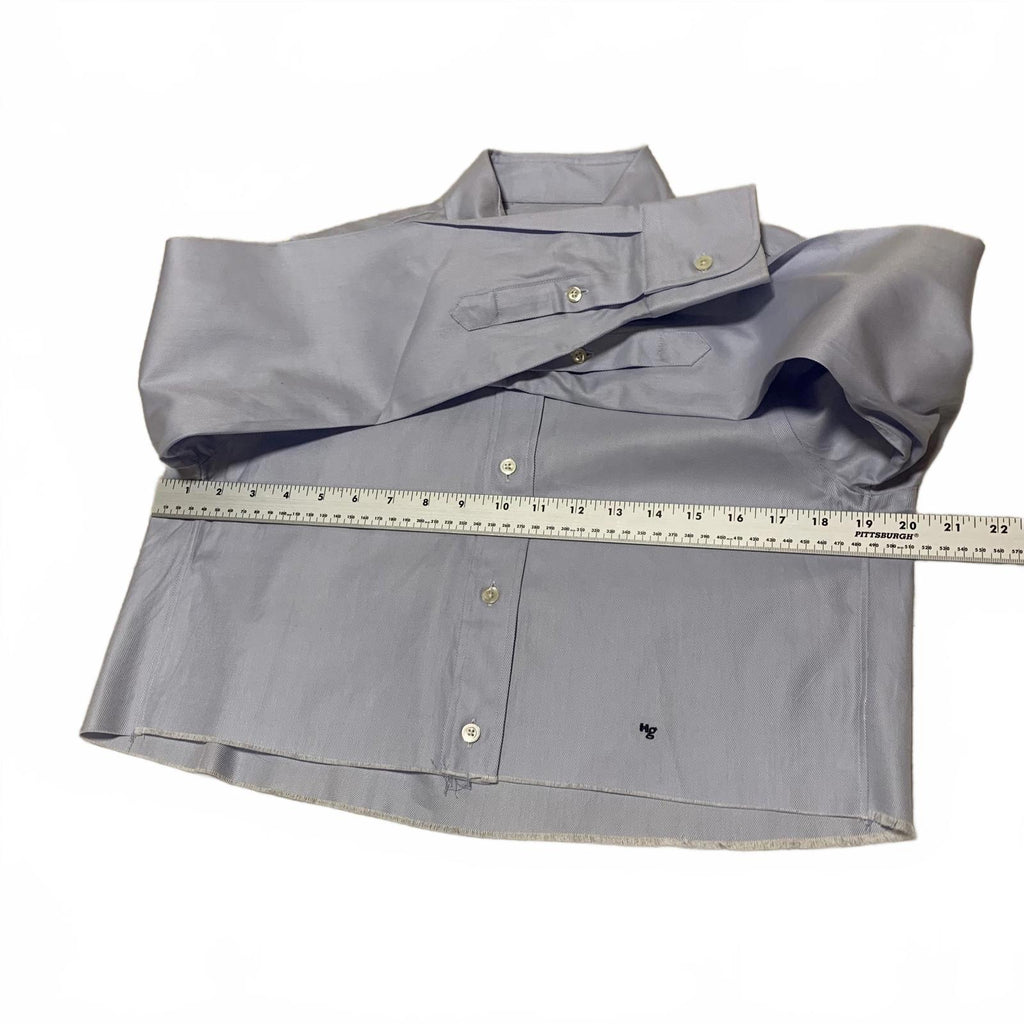 Hommegirls Women's S Chambray Blue Cropped Shirt
