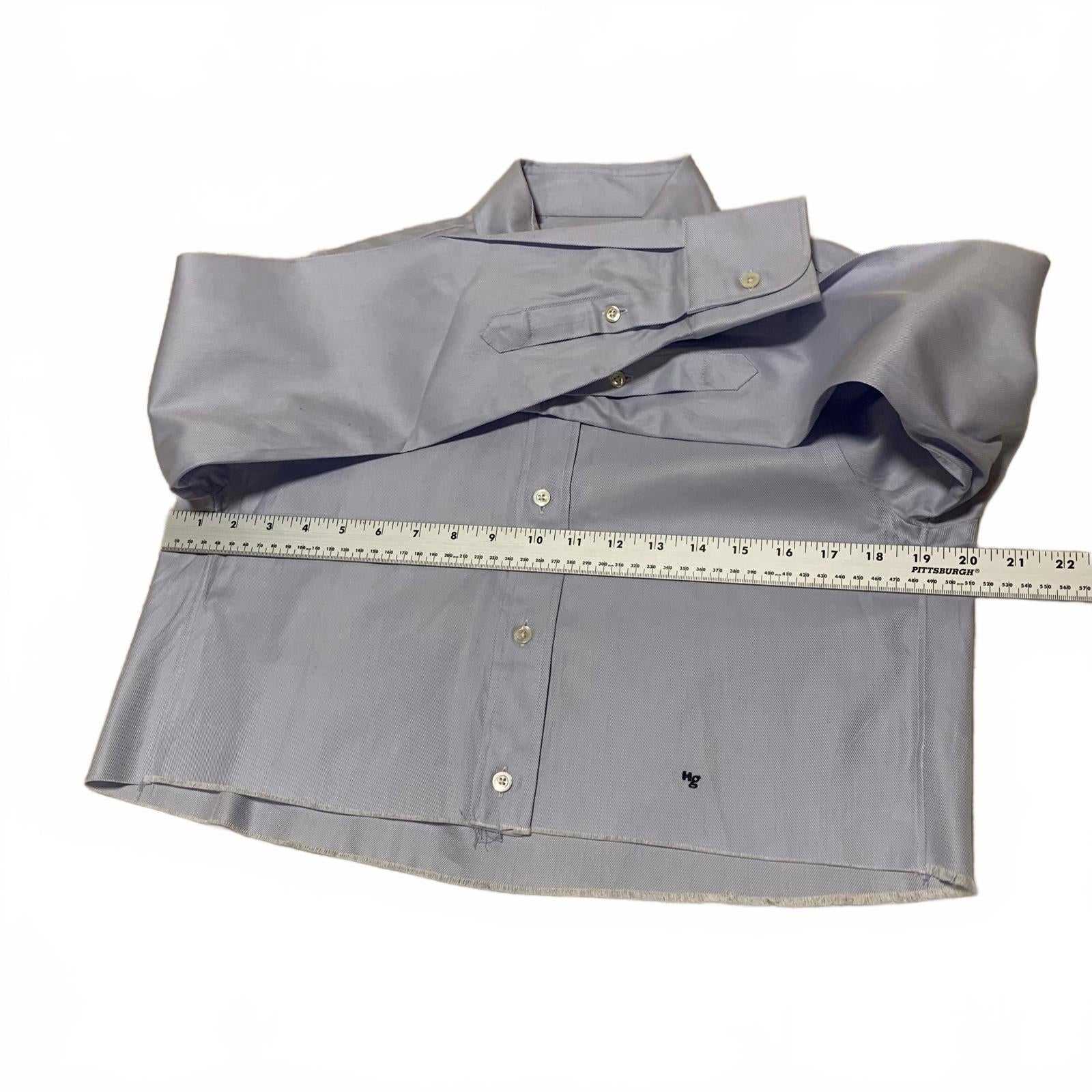 Hommegirls Women's S Chambray Blue Cropped Shirt