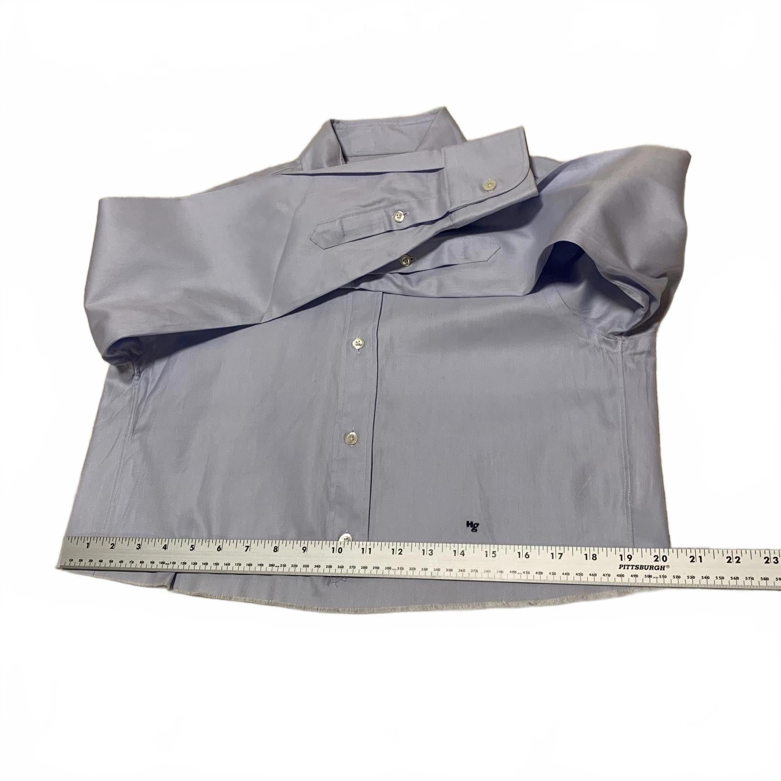 Hommegirls Women's S Chambray Blue Cropped Shirt