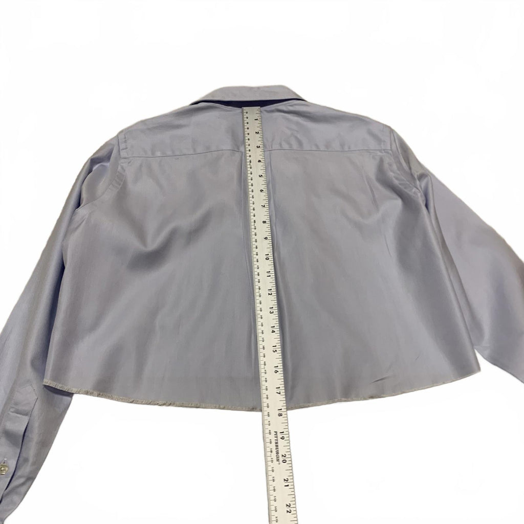 Hommegirls Women's S Chambray Blue Cropped Shirt