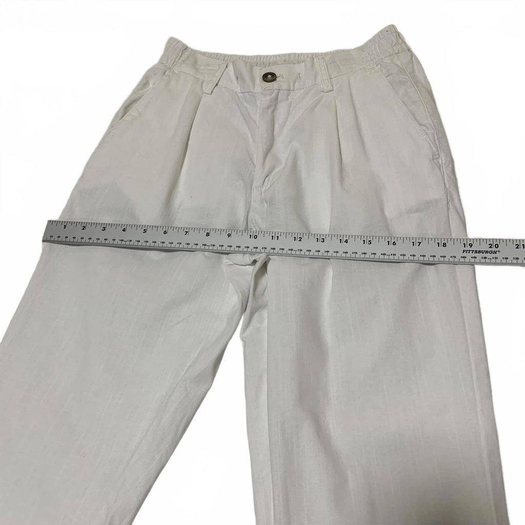 Dan John Men's White Cotton Elastic Waist Pants 36