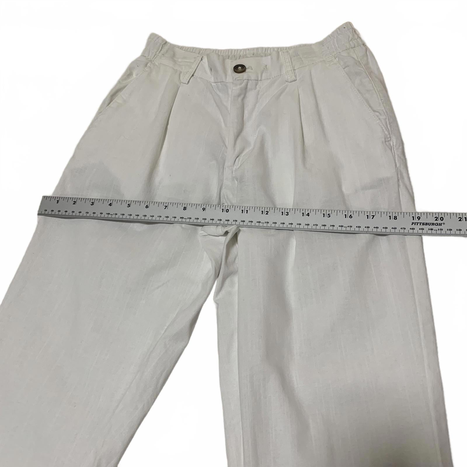 Dan John Men's White Cotton Elastic Waist Pants 36