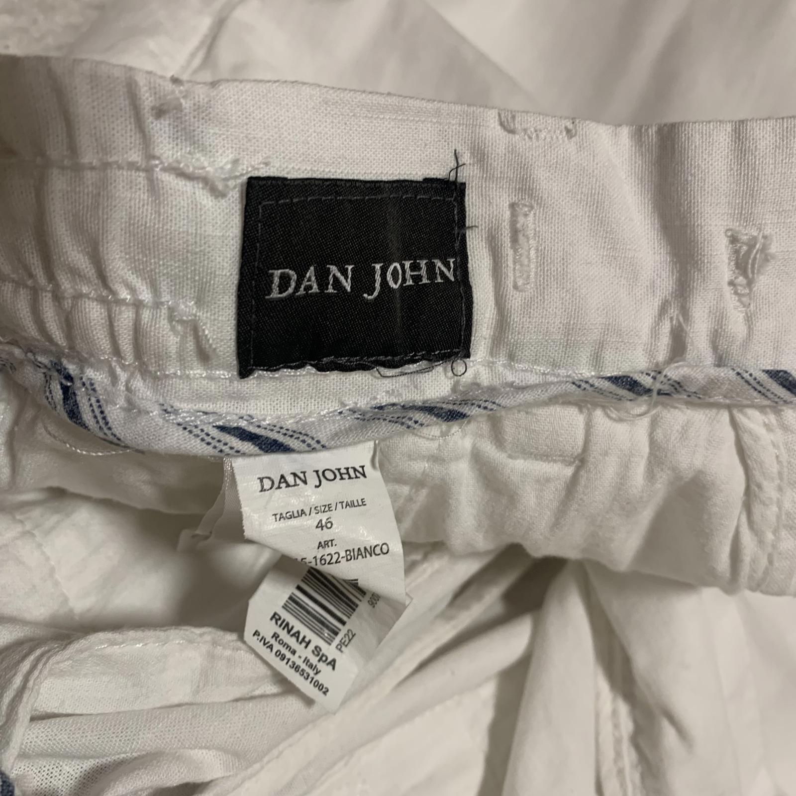Dan John Men's White Cotton Elastic Waist Pants 36