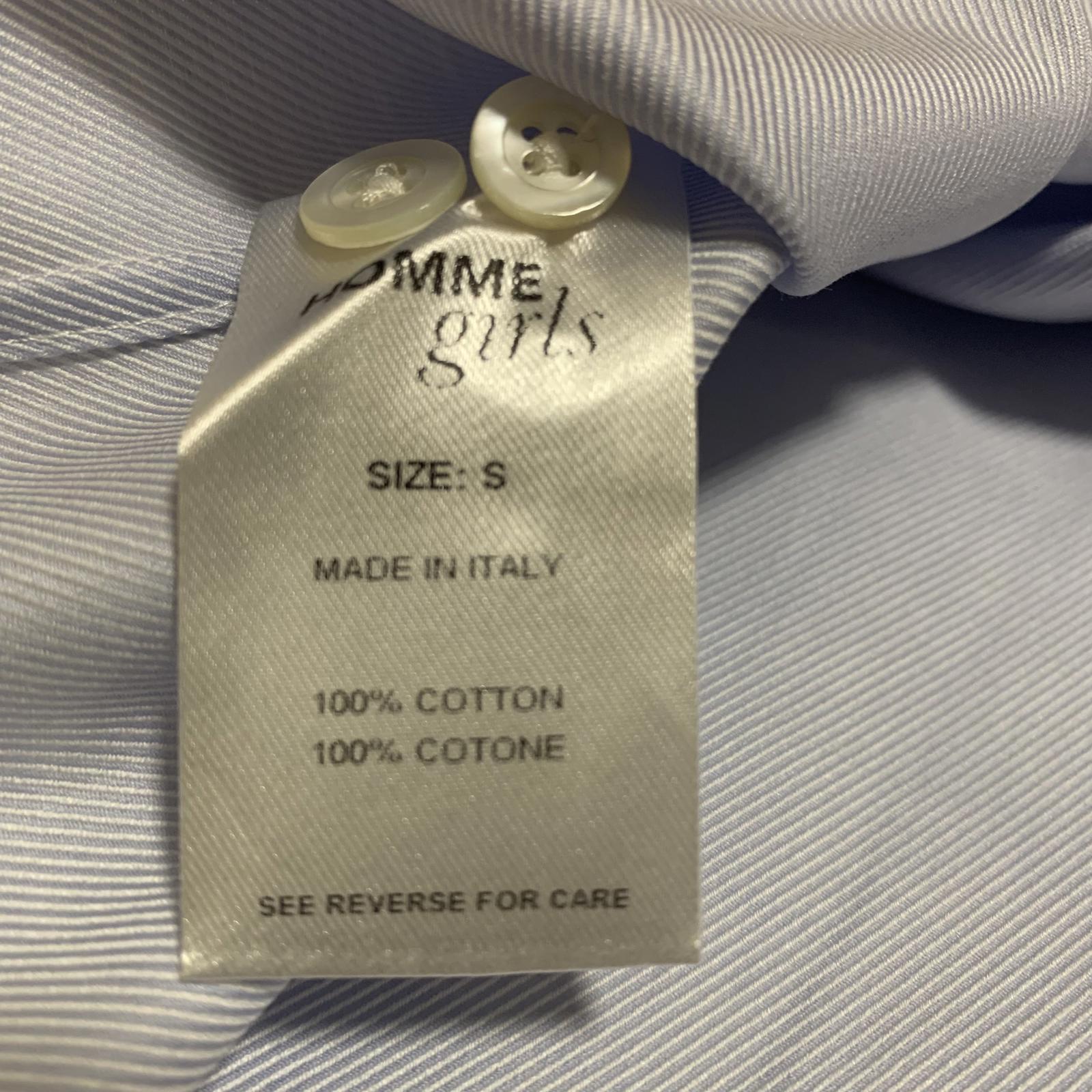 Hommegirls Women's S Chambray Blue Cropped Shirt