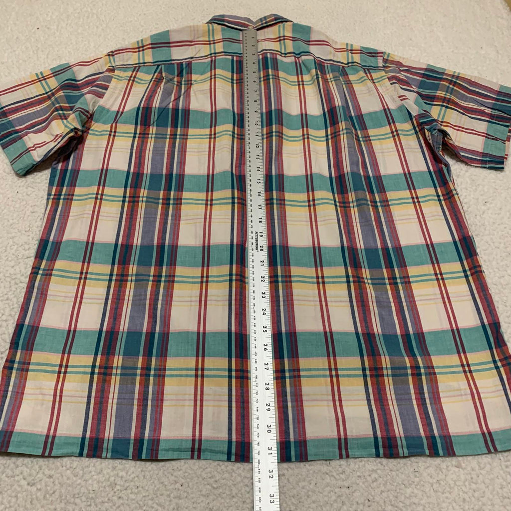 Ralph Lauren Pastel Plaid Short Sleeve Shirt L Cotton