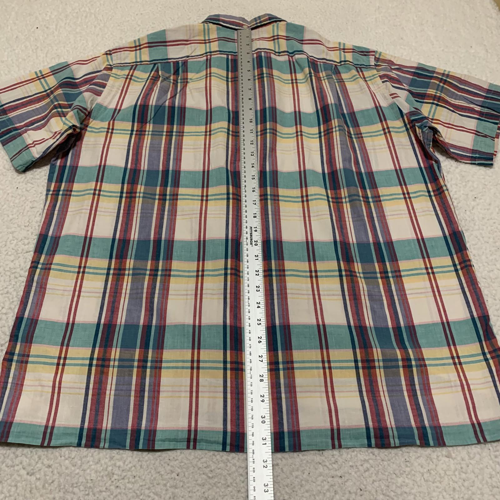 Ralph Lauren Pastel Plaid Short Sleeve Shirt L Cotton