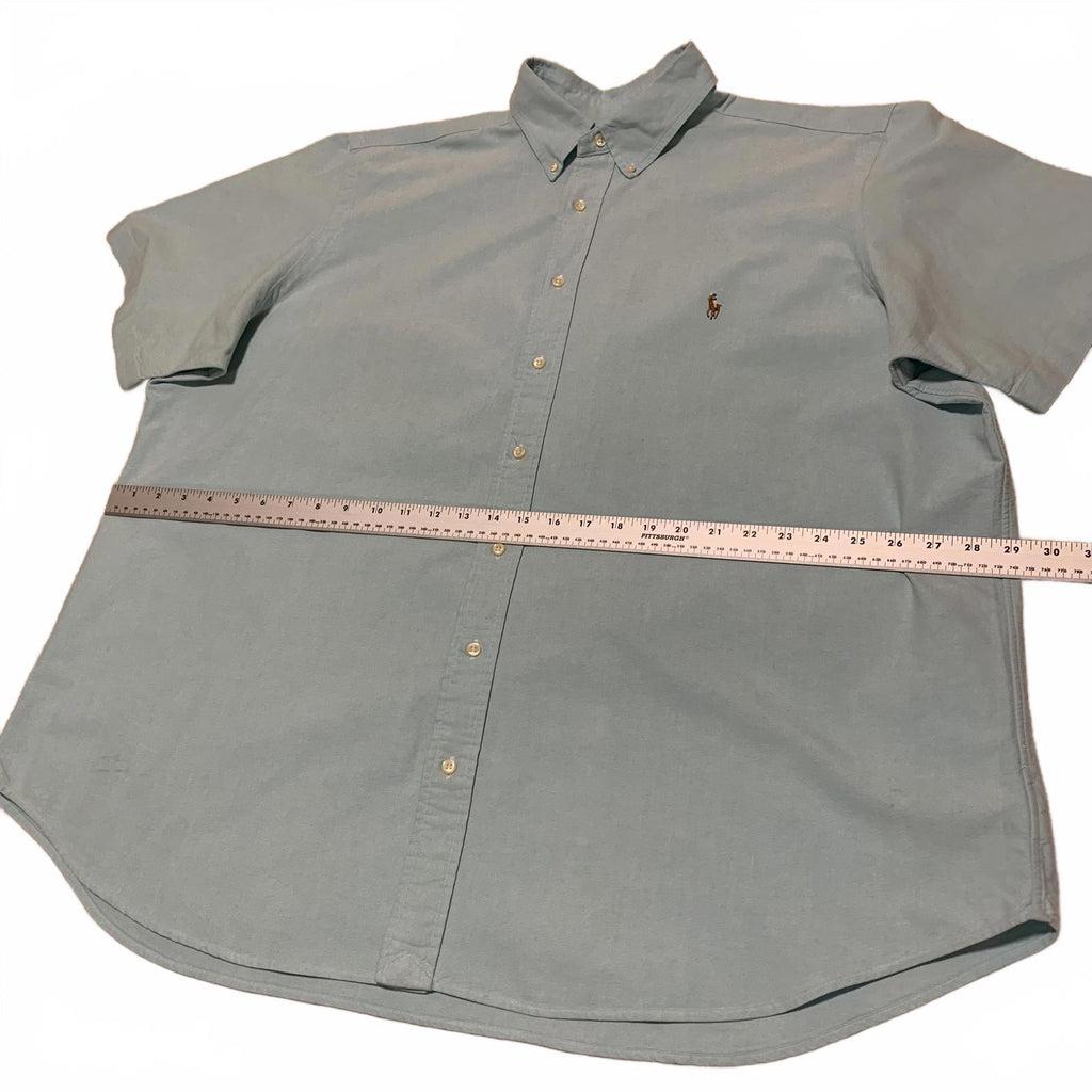 Ralph Lauren Men's 2XB Light Teal Short Sleeve Button Shirt