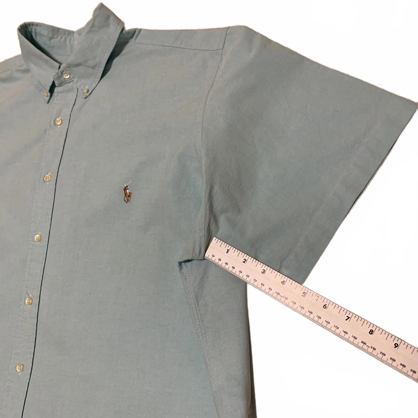 Ralph Lauren Men's 2XB Light Teal Short Sleeve Button Shirt