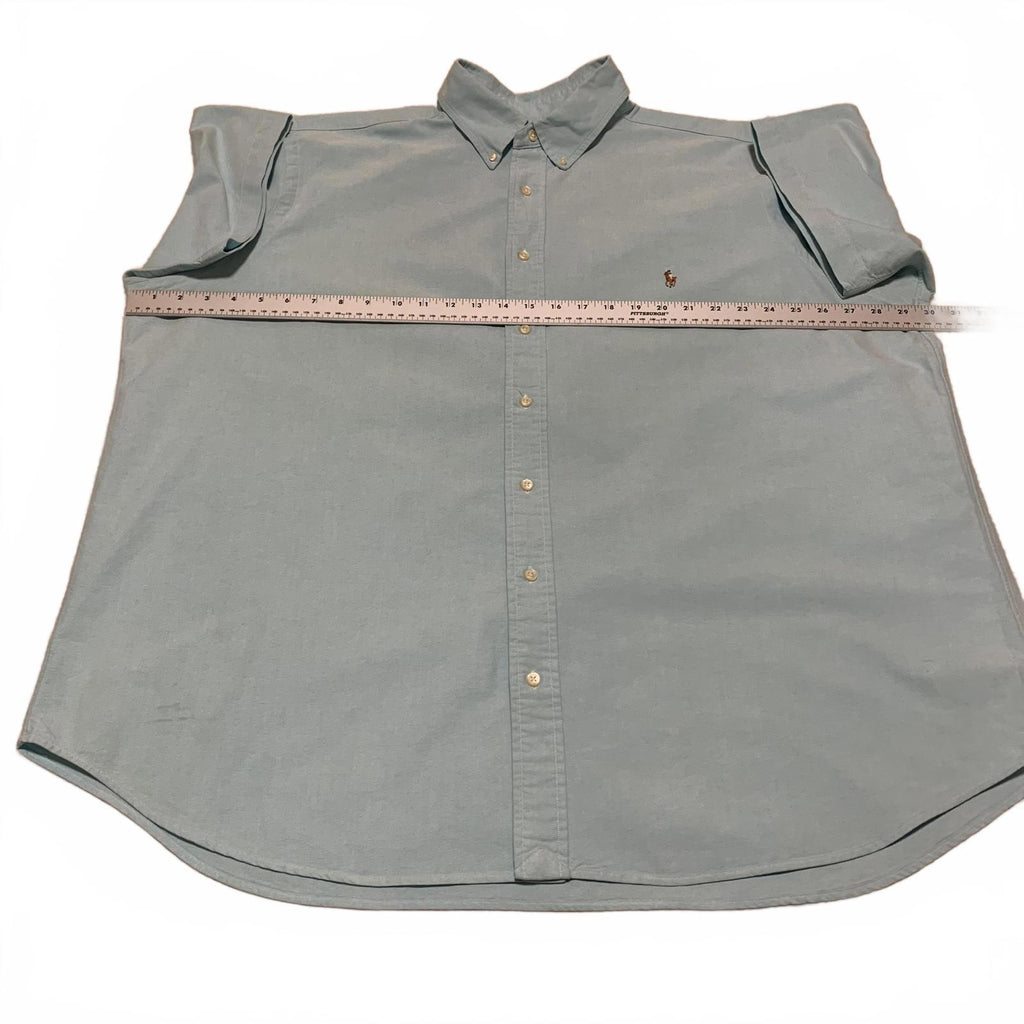 Ralph Lauren Men's 2XB Light Teal Short Sleeve Button Shirt