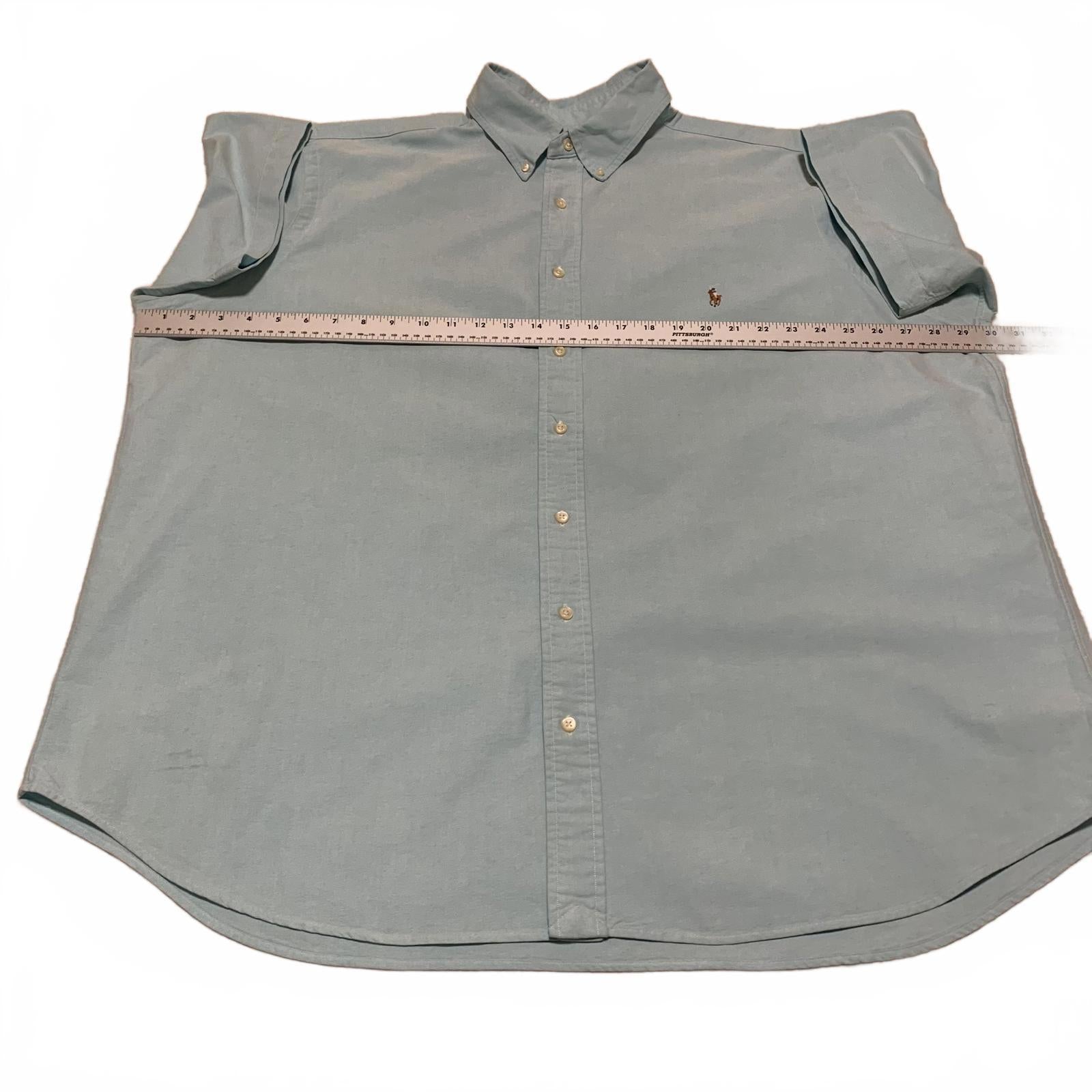 Ralph Lauren Men's 2XB Light Teal Short Sleeve Button Shirt