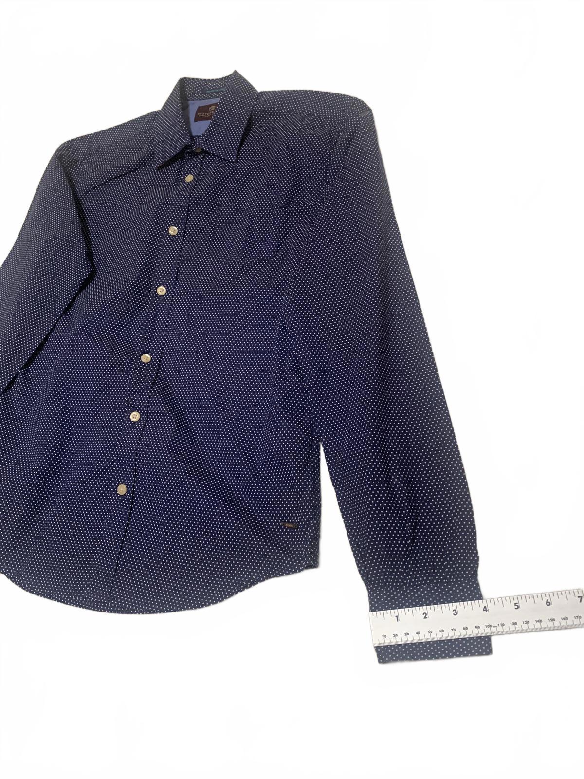 Scotch & Soda Navy Blue Polka Dot Button Up Shirt S