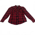 Harley Davidson Red Plaid Flannel Shirt Corset Back L