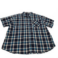 Basic Editions Men's 3XL Blue Plaid Short Sleeve Button Shir