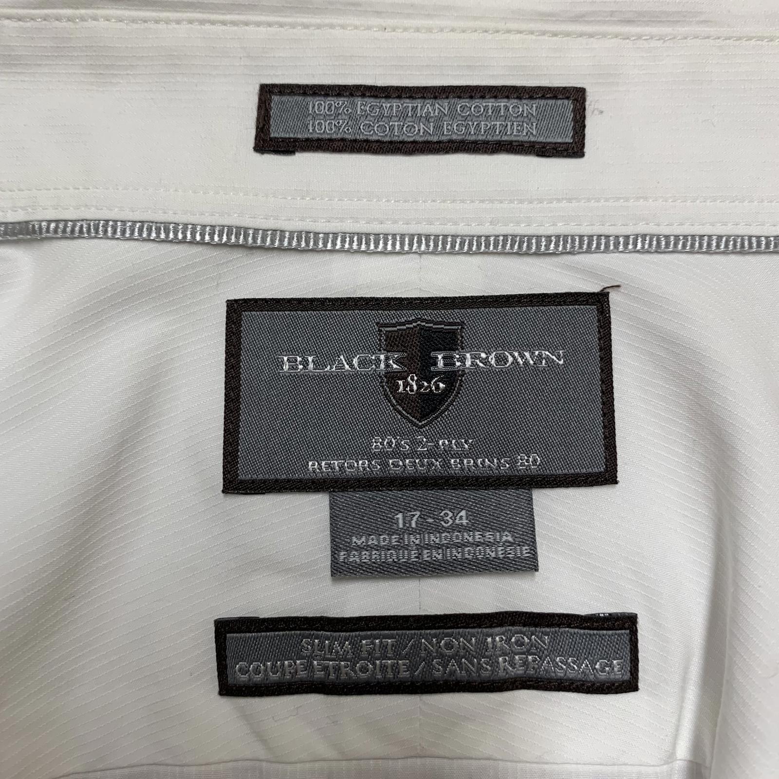 Black Brown 1826 Men's 17 Slim Fit Dress Shirt Cotton