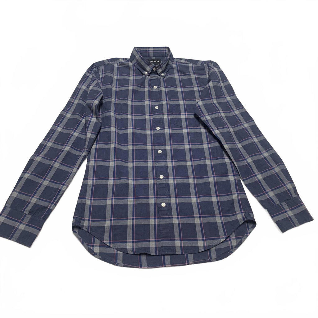 Bonobos Men's Size Small Blue Tailored Fit Plaid Shirt
