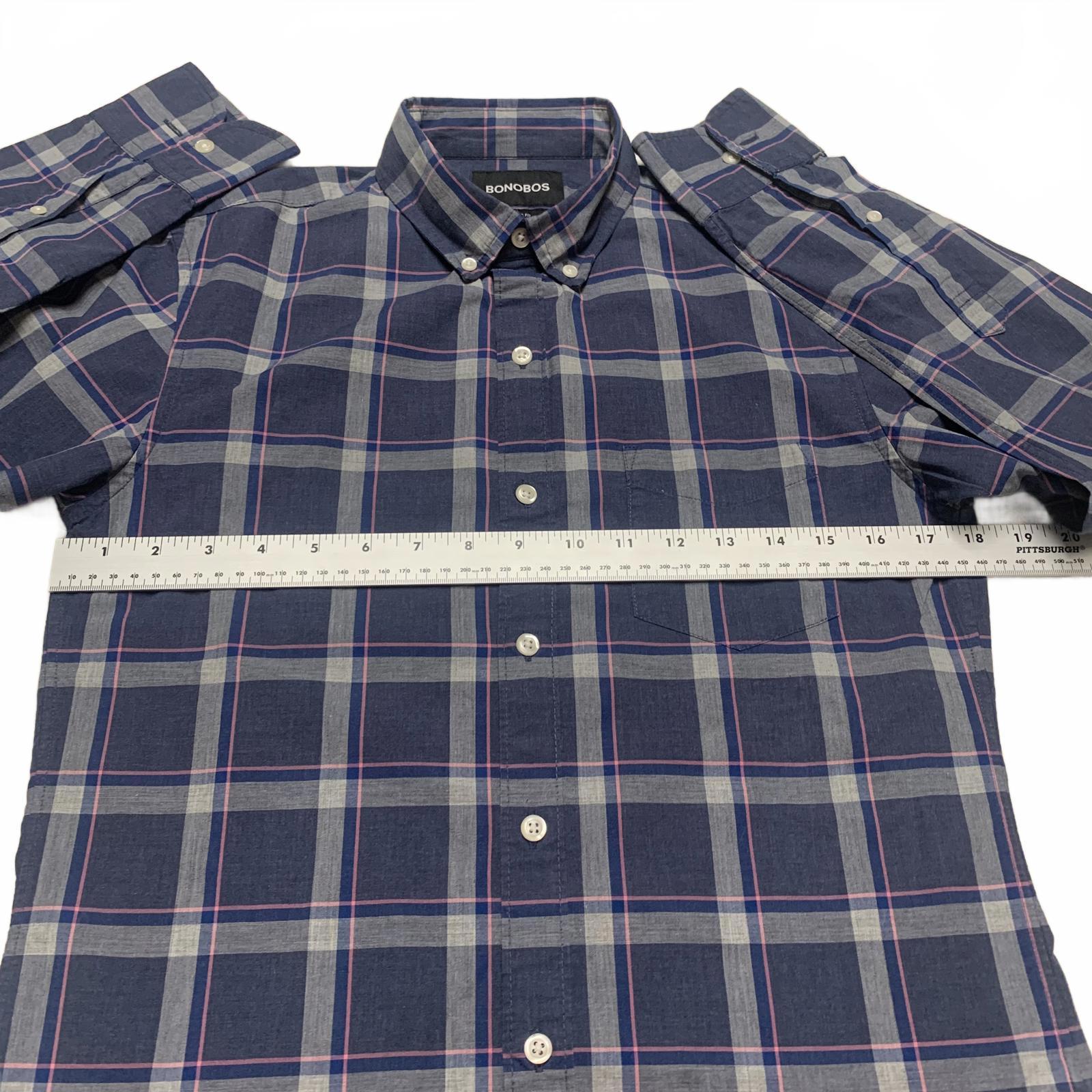 Bonobos Men's Size Small Blue Tailored Fit Plaid Shirt