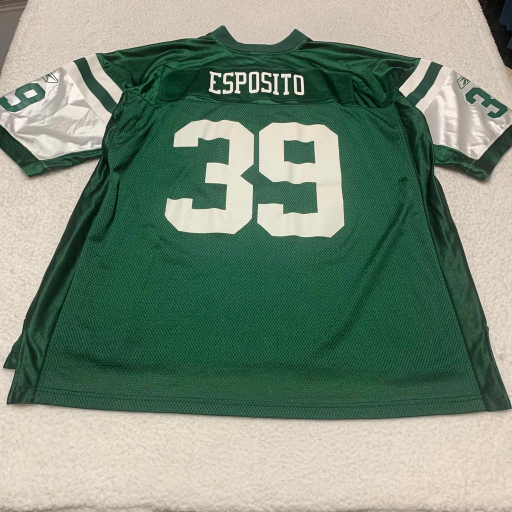 VTG Reebok NY Jets Esposito Jersey #39 3XL Green