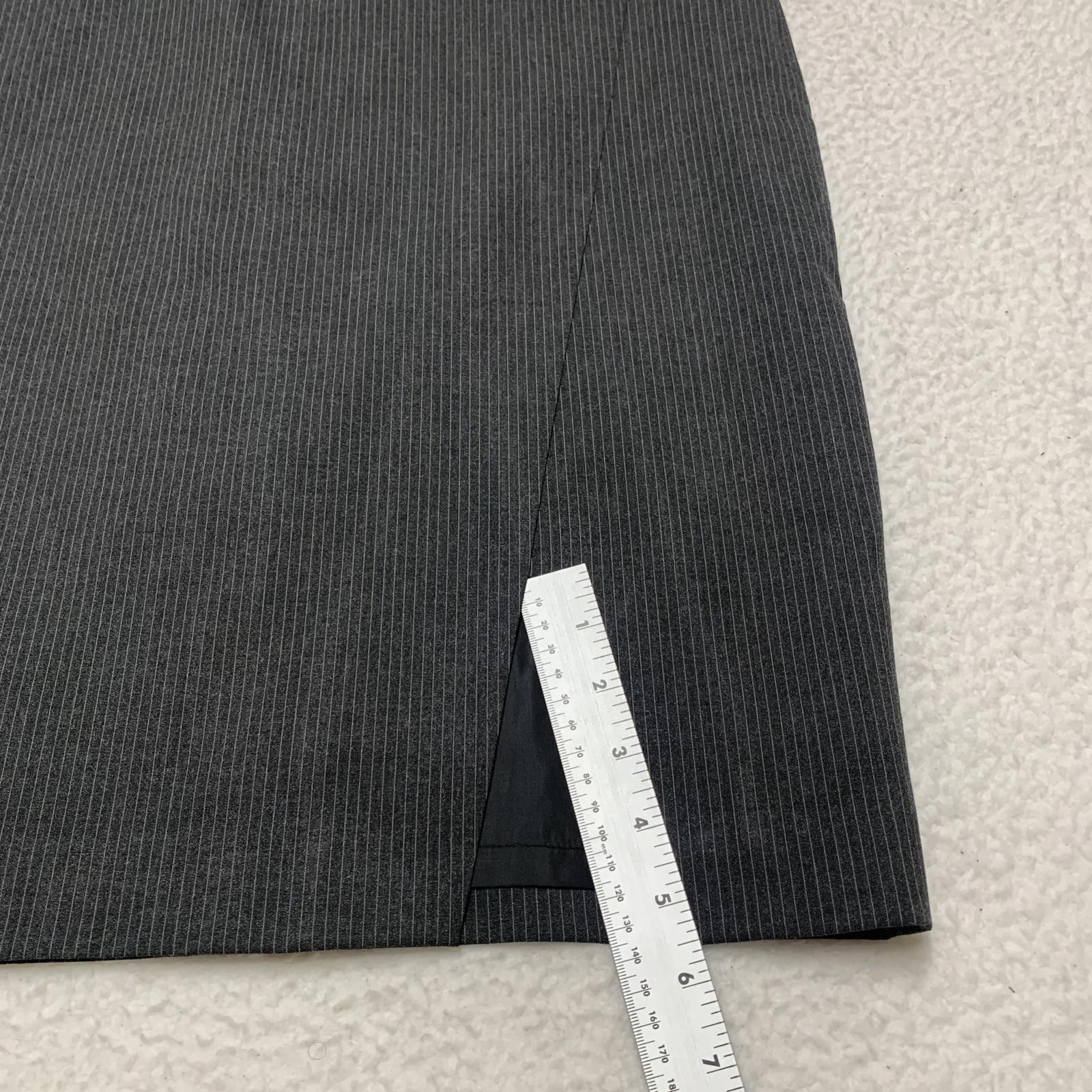 Vintage Marc New York Marc Andrew Womens Sz 12 Gray Pinstriped Skirt Side Slit
