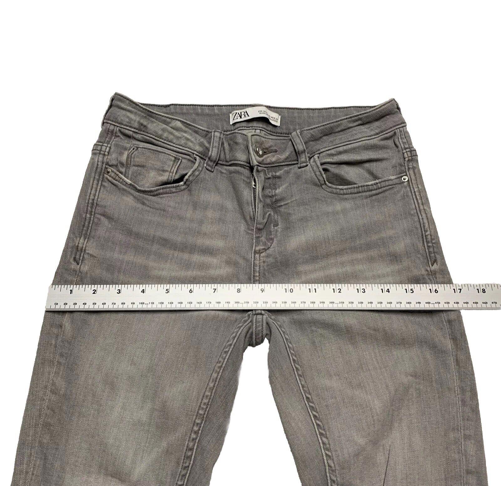 Zara Women's Size 6 Gray Light Wash Skinny Distressed Jeans