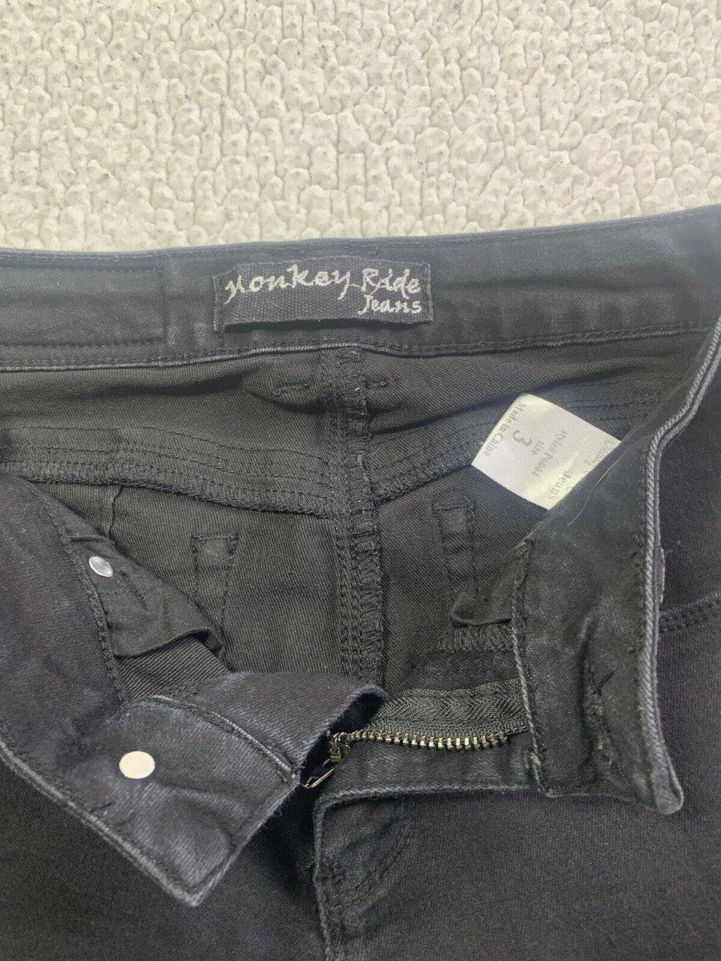 Monkey Ride Jeans Juniors Sz 3/29 Black Skinny  Distressed