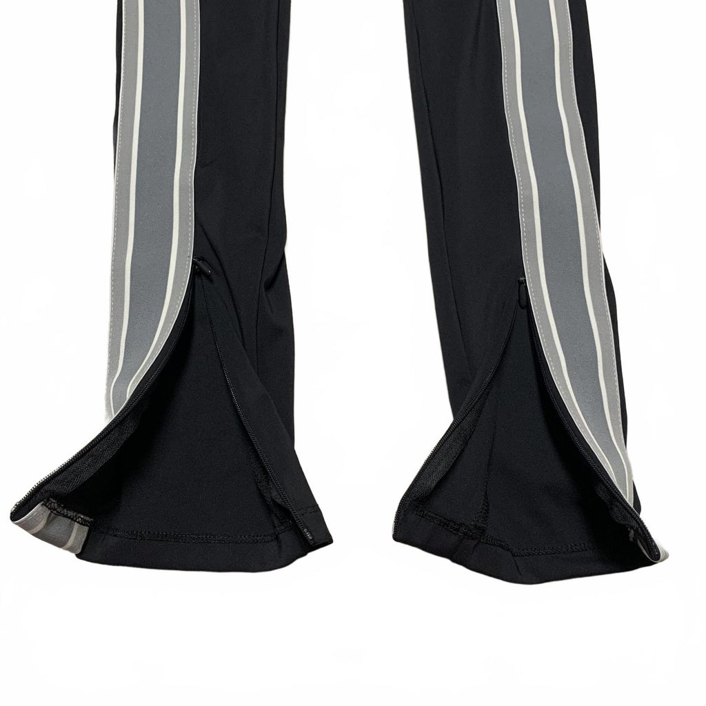 Fabletic’s Women's Size Small Black Leggings Side Stripes Ankle Zippers