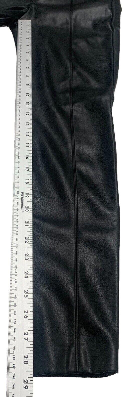 Zara Pants Women's Small Black Polyester/Faux Leather Ankle