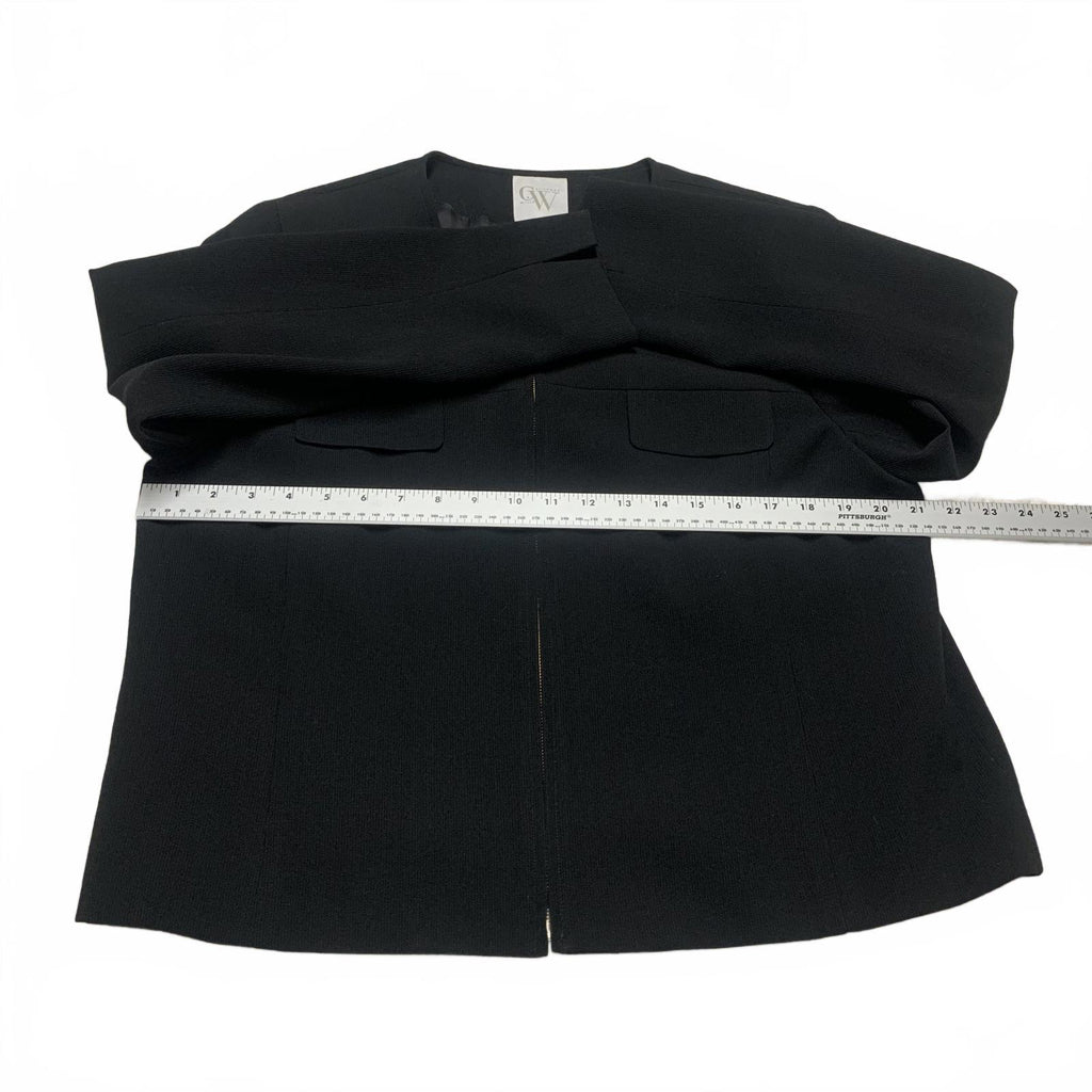 90s Clifford & Wills Women’s Size 16 Black Zip Jacket Blazer VTG