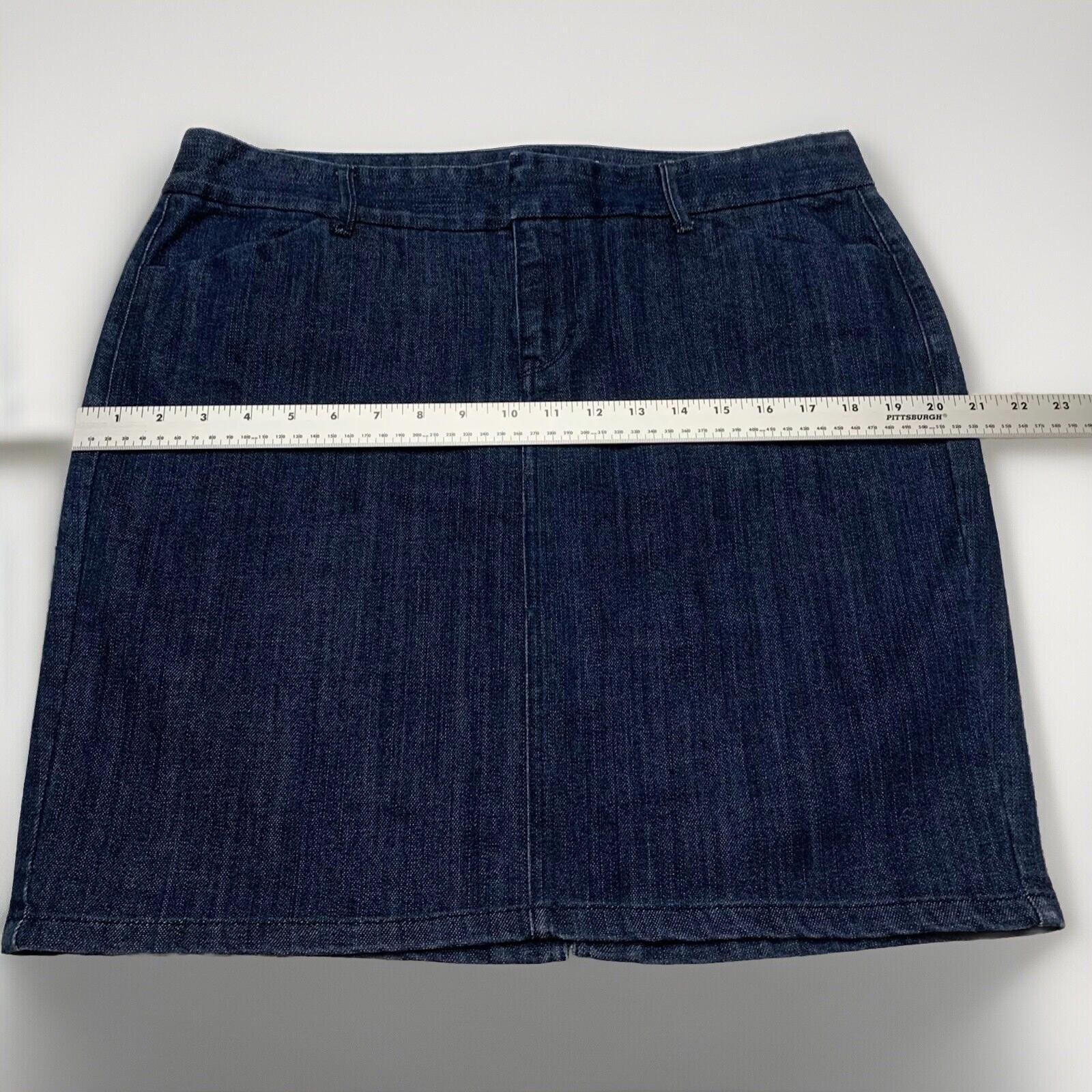 Old Navy Women's 12 Dark Denim Blue Trouser Skirt Pocket Pencil Stretch Slit