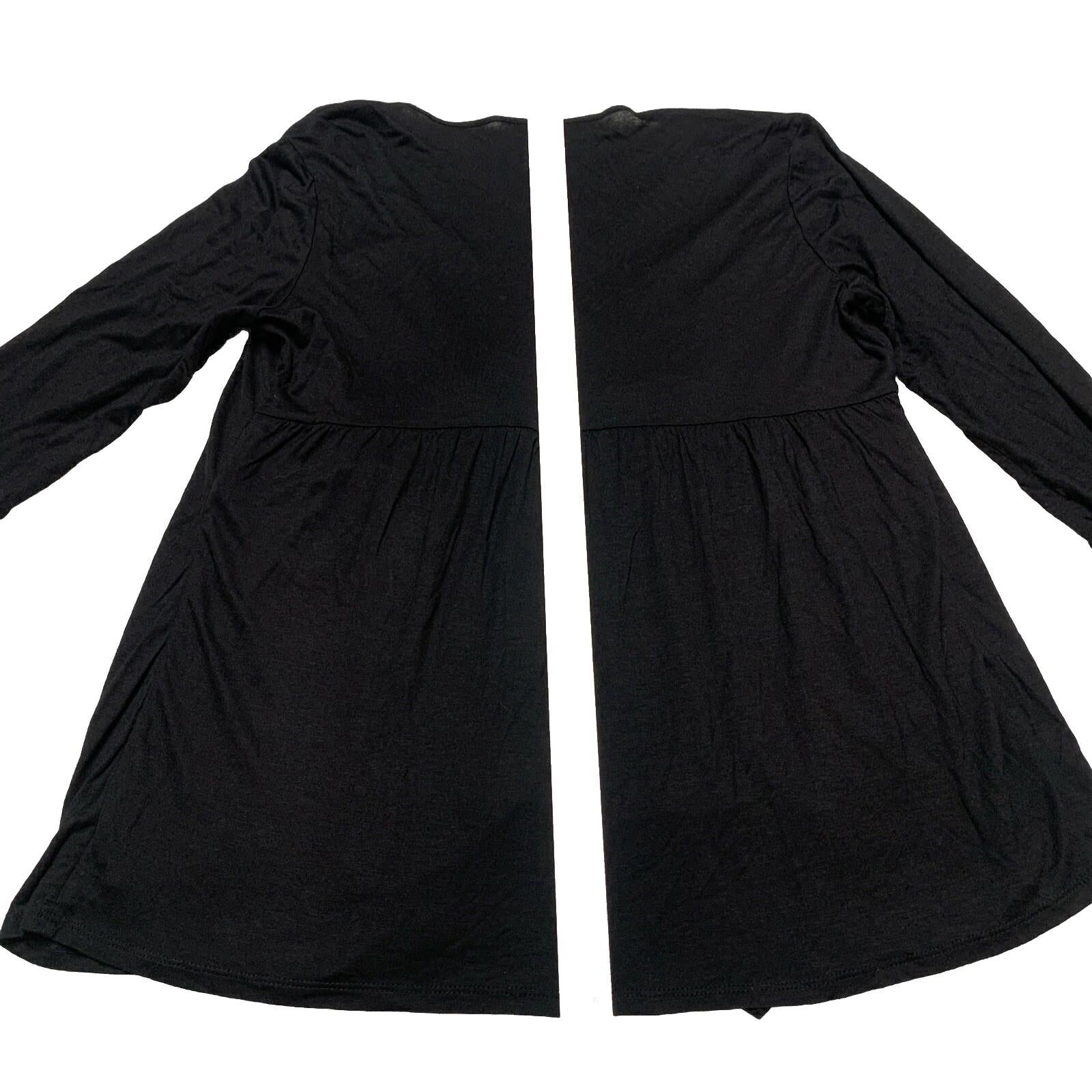 Style & Co Women’s PXL Black White Layered Tunic Top Belt Boho Festive