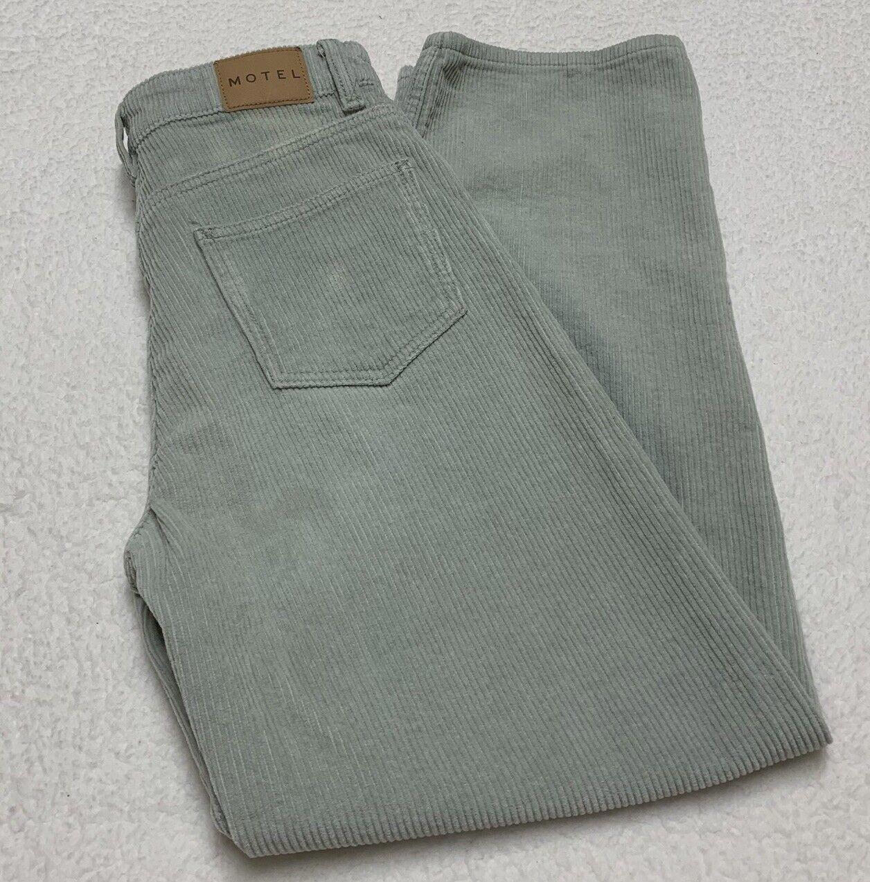 Motel Corduroy Pants Women’s XS Mint Green Wide Leg Light