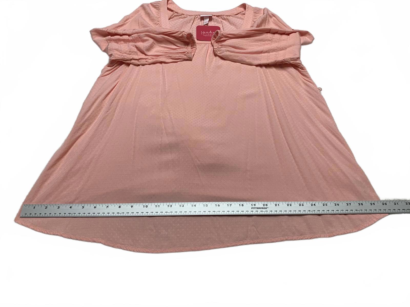 Isabel Maternity Women's Size XXL Peachy Pink Peasant Shirt