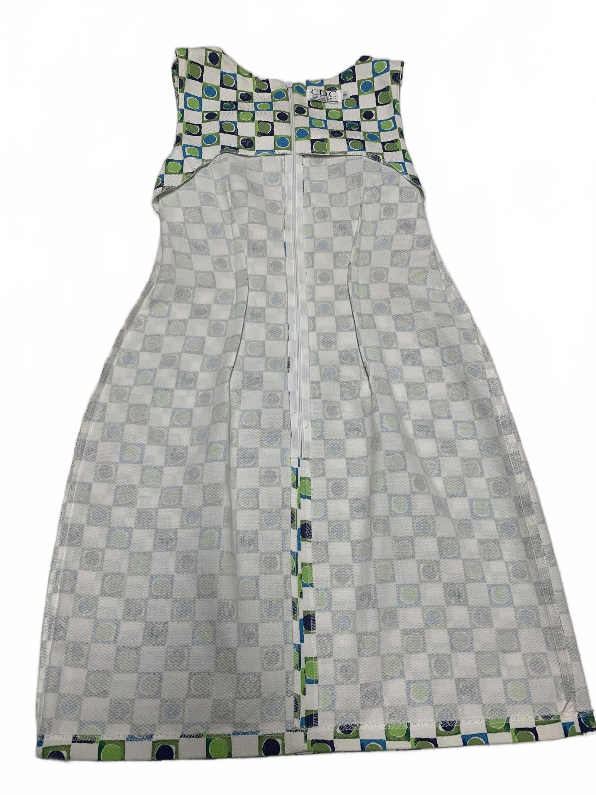 CDC Petites Geometric  Sleeveless Sz 8P A-Line Dress Summer- Ready Made in USA