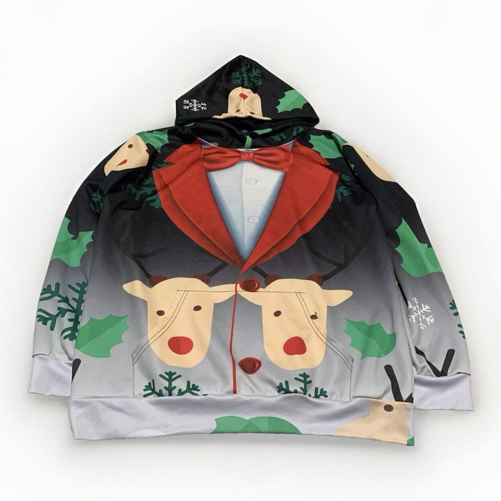 John Hancock Men’s XLarge Tuxedo Ugly Sweater Christmas Pullover Hoodie