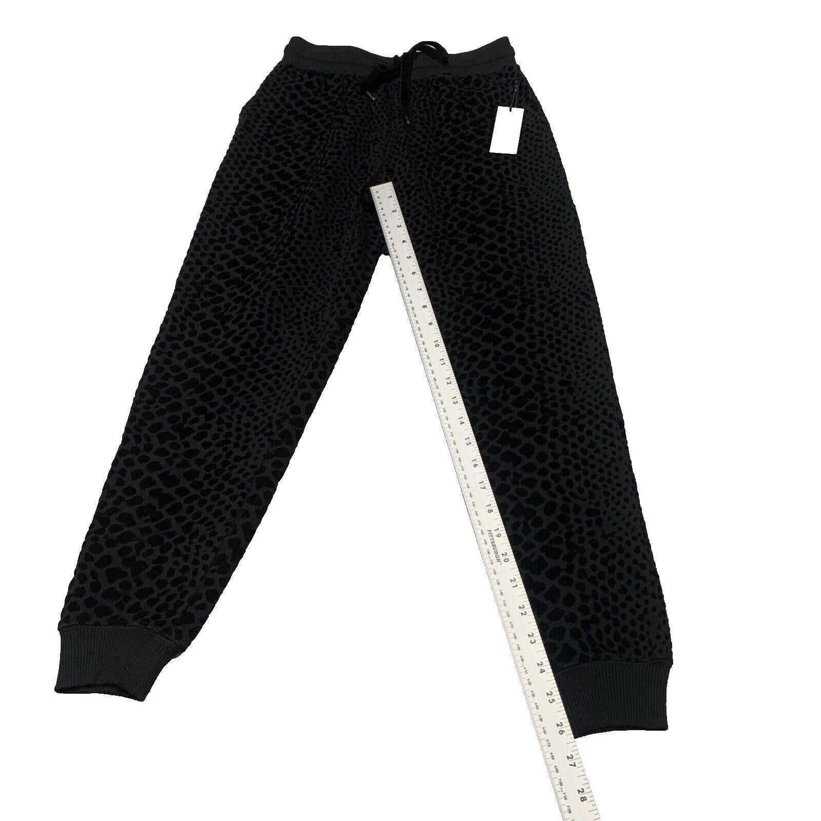 Dex Clothing Women X Small Black Leggings Jogger Pants Snake Animal Velour Print
