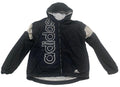 ADIDAS Boys Size 14/16 Large Black Full Zip Hooded Windbreaker Jacket