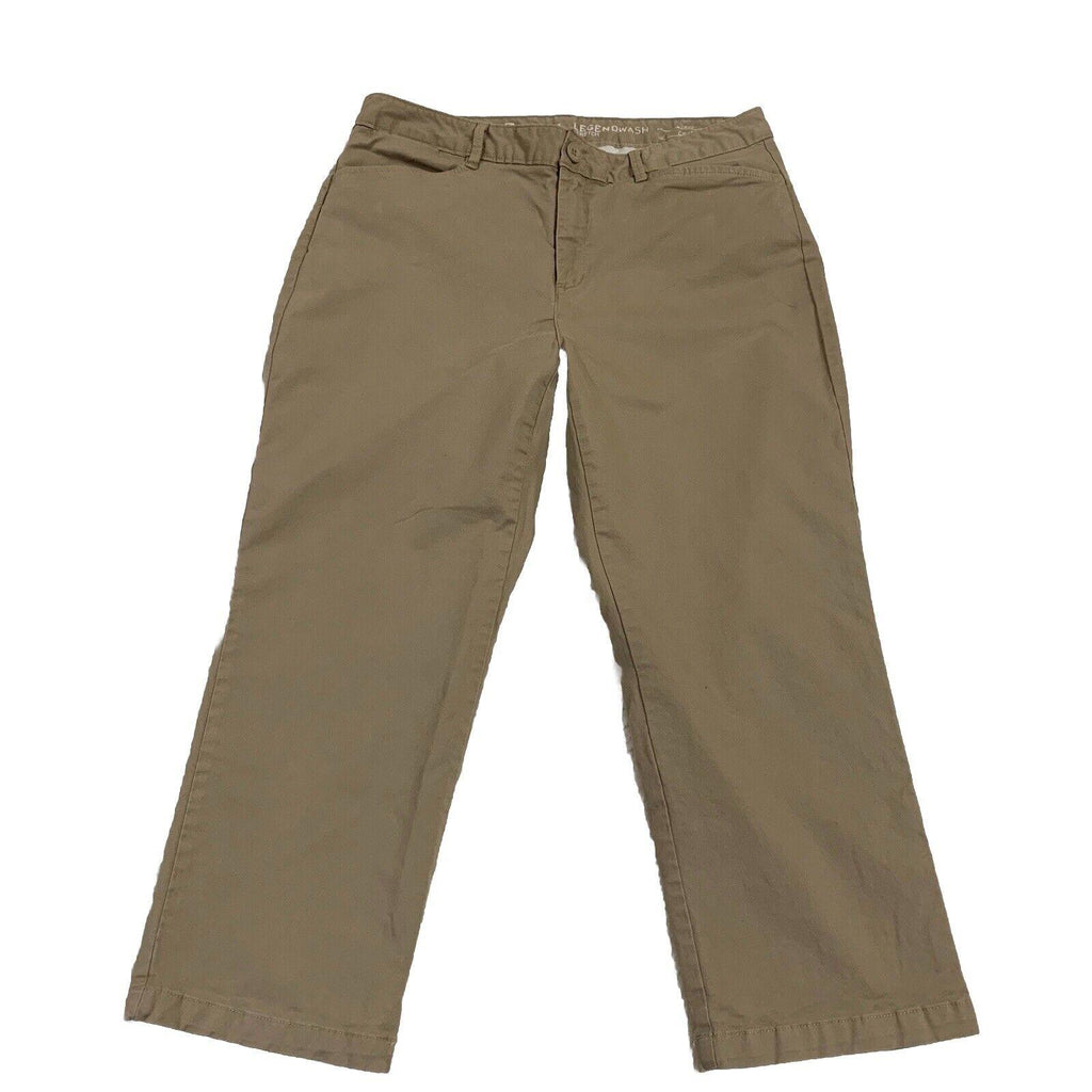 Eddie Bauer Pants Women's Size 12 Khaki Curvy  Crop Chino Straight W33.5x23.5L