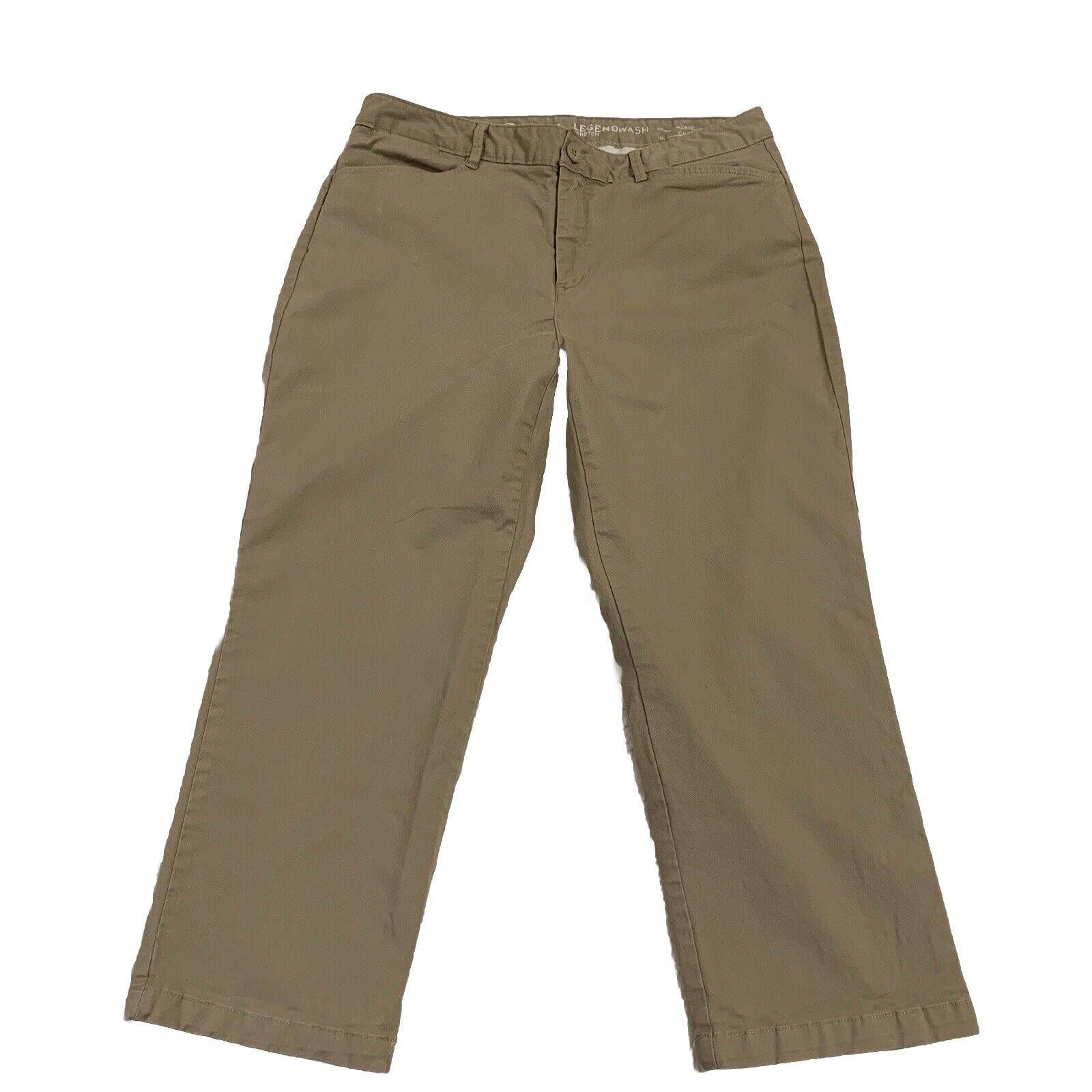 Eddie Bauer Pants Women's Size 12 Khaki Curvy  Crop Chino Straight W33.5x23.5L