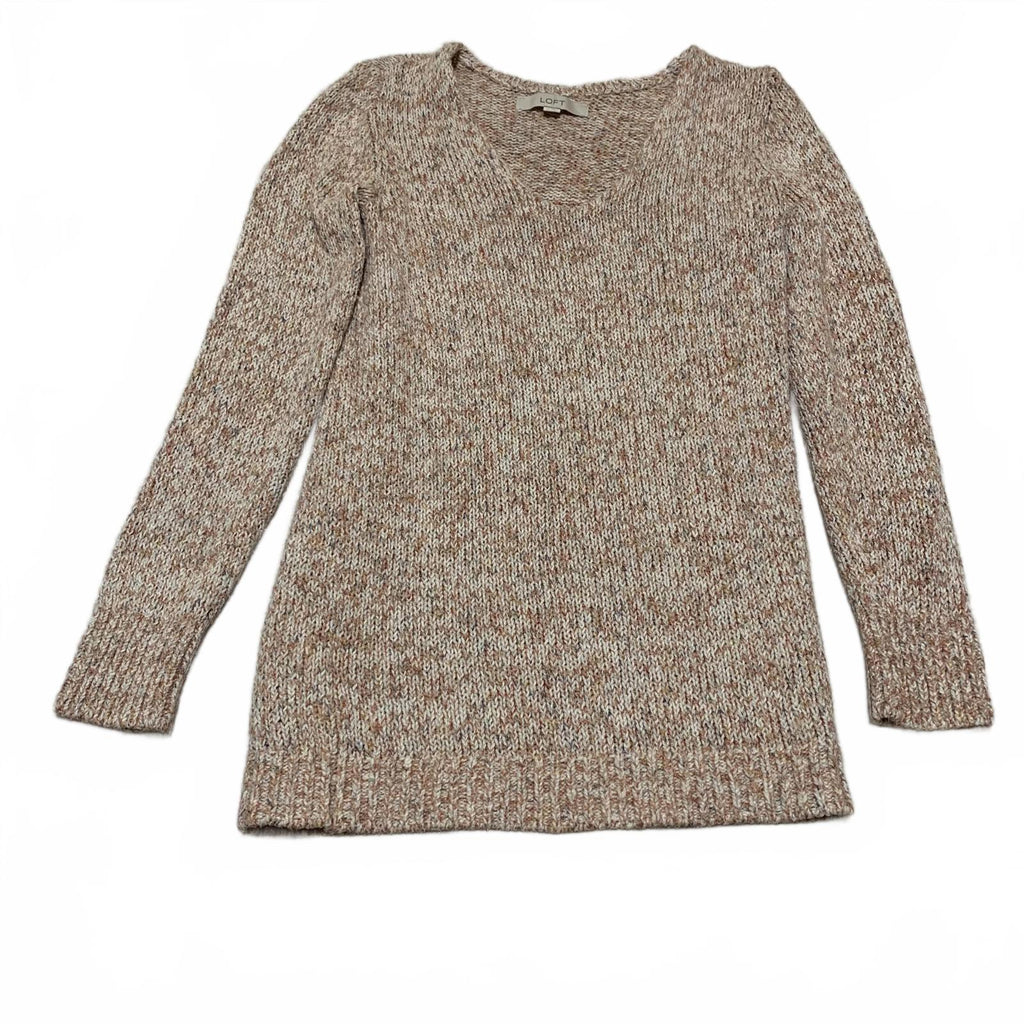 LOFT Women's Size XS Peach Knit Beige Sweater Cozy Fall Layer Long Sleeves