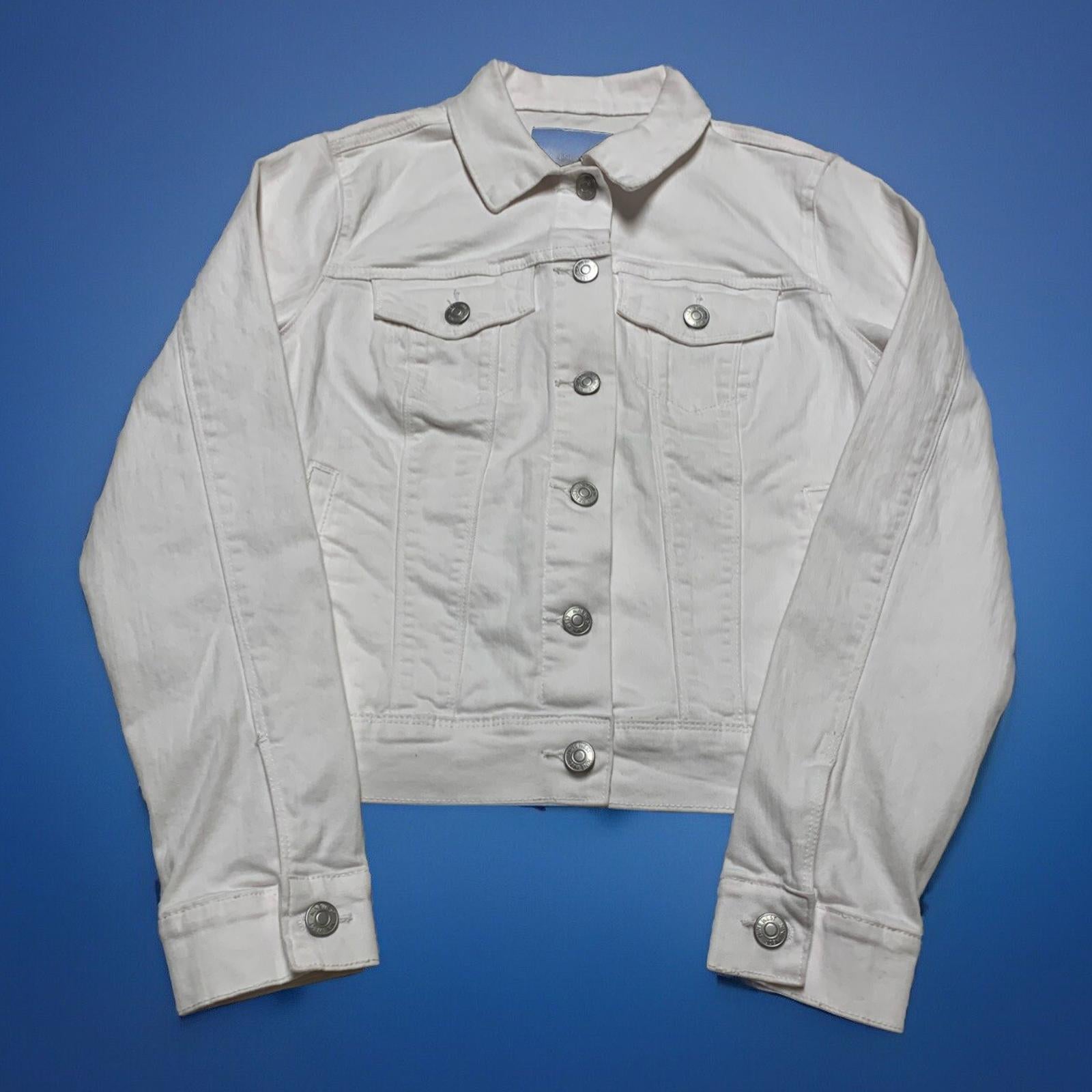 Nine West Jeans Women’s Small White Denim Sarah Jacket Buttons