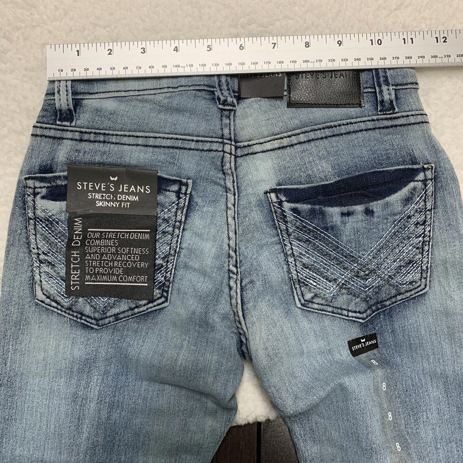 Steves Jeans Boys Size 8 Skinny Fit Blue Stretch Maximum Comfort Denim