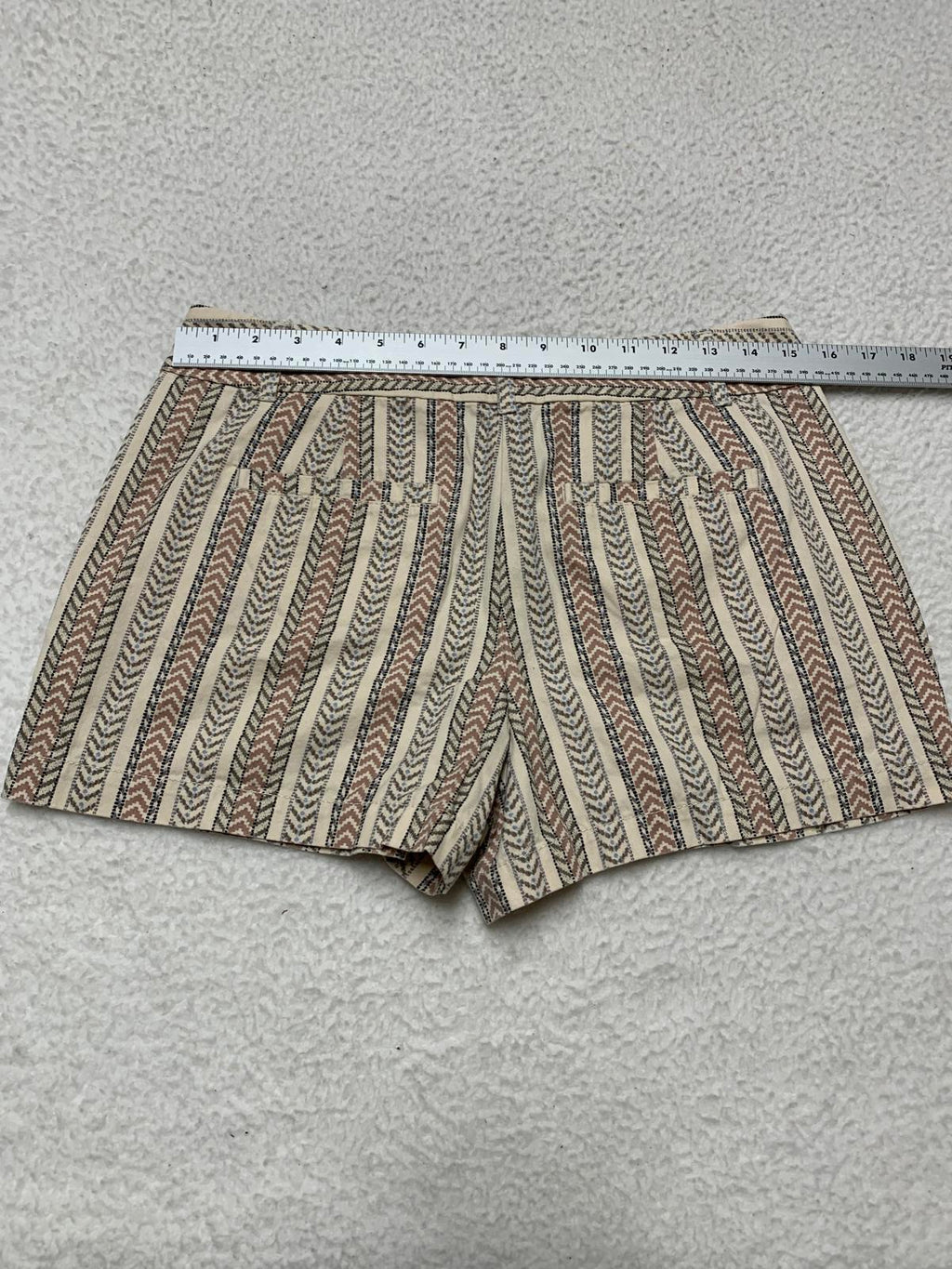 LOFT Women's Size 2 Neutral Beige Vertical Striped Shorts W 30.5 India