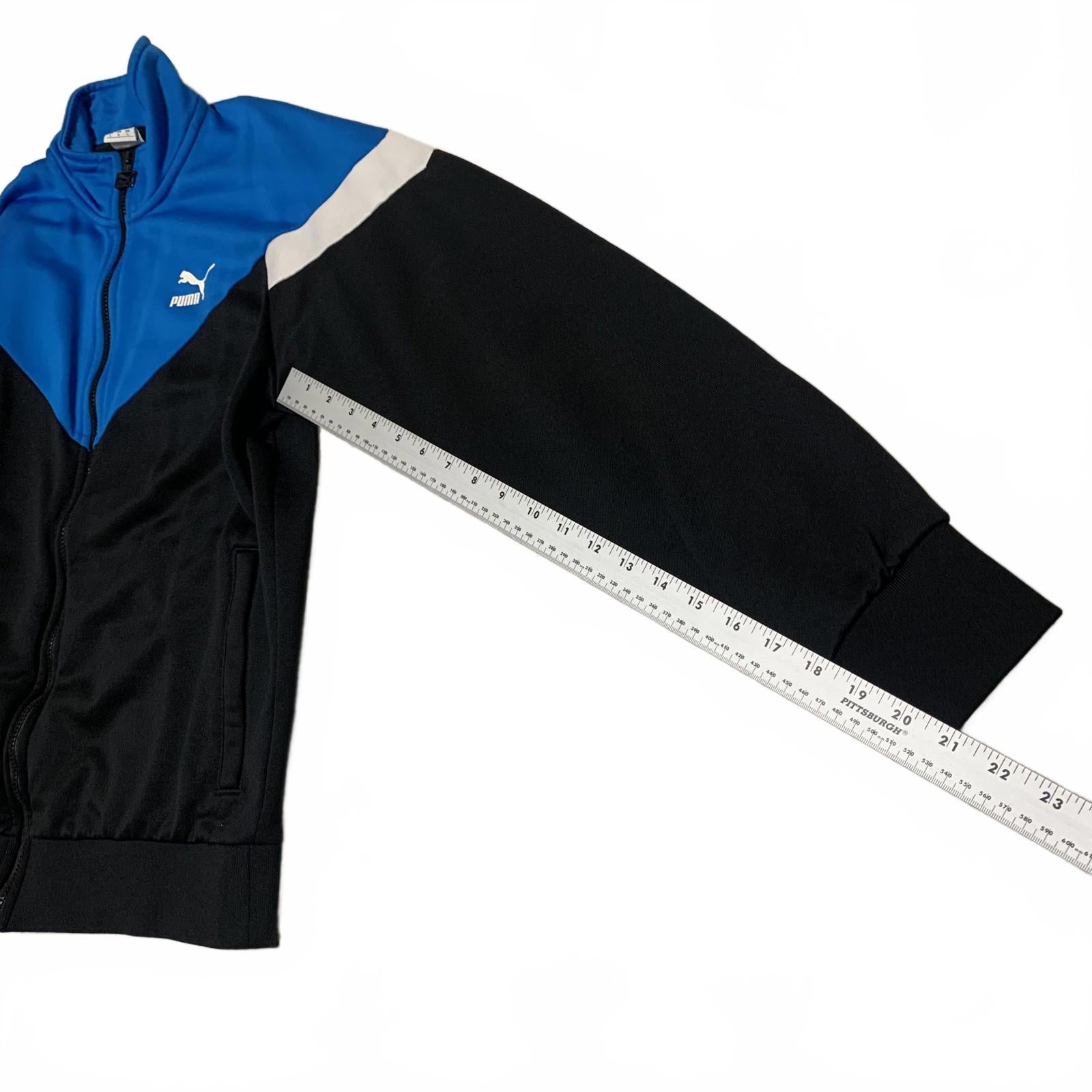 Puma Men's Size L Black Royal Blue Blue Track Jacket  Zip Up