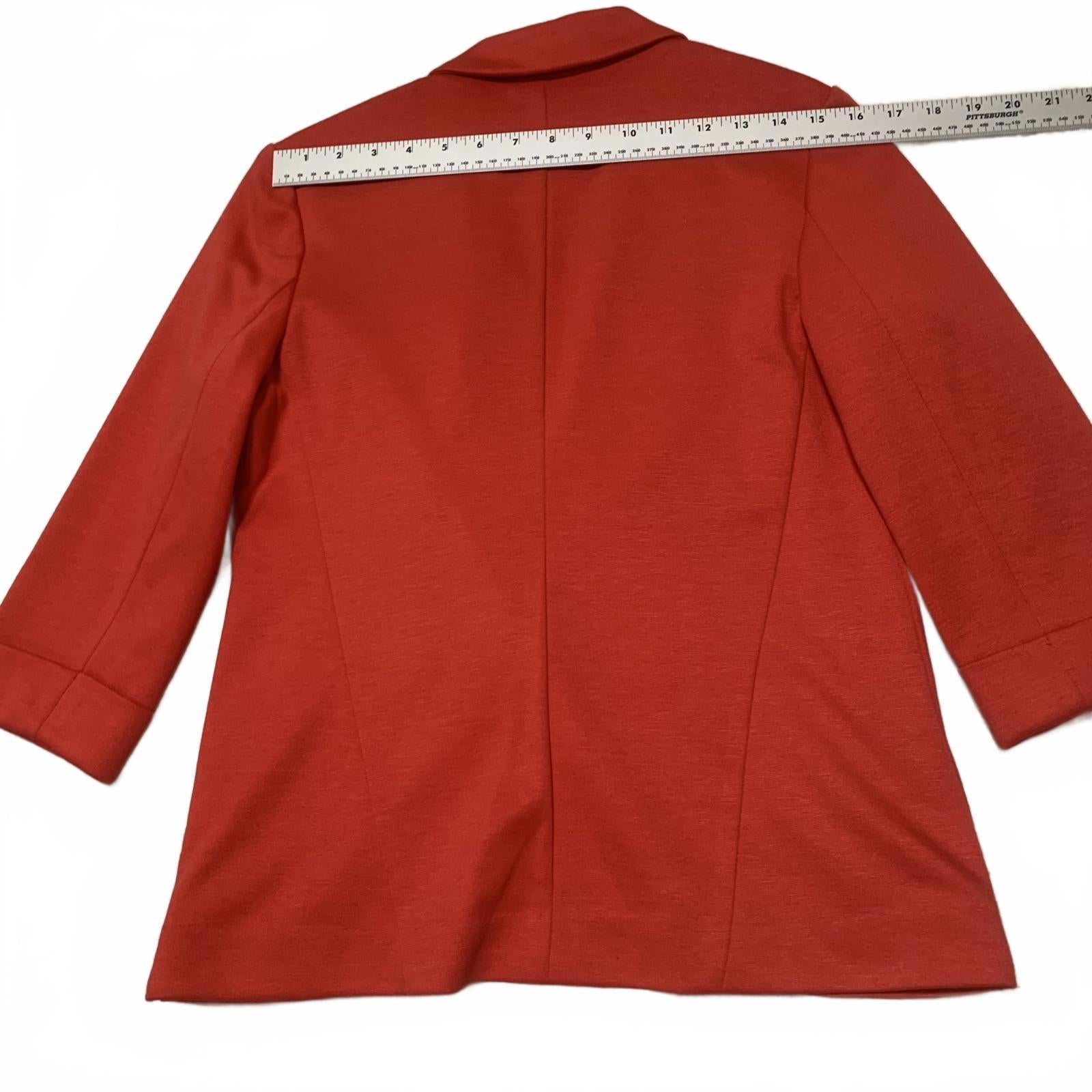 LC Lauren Conrad Women's Red Blazer Size 8 Open Front 3/4 Sleeve Stretch Jacket