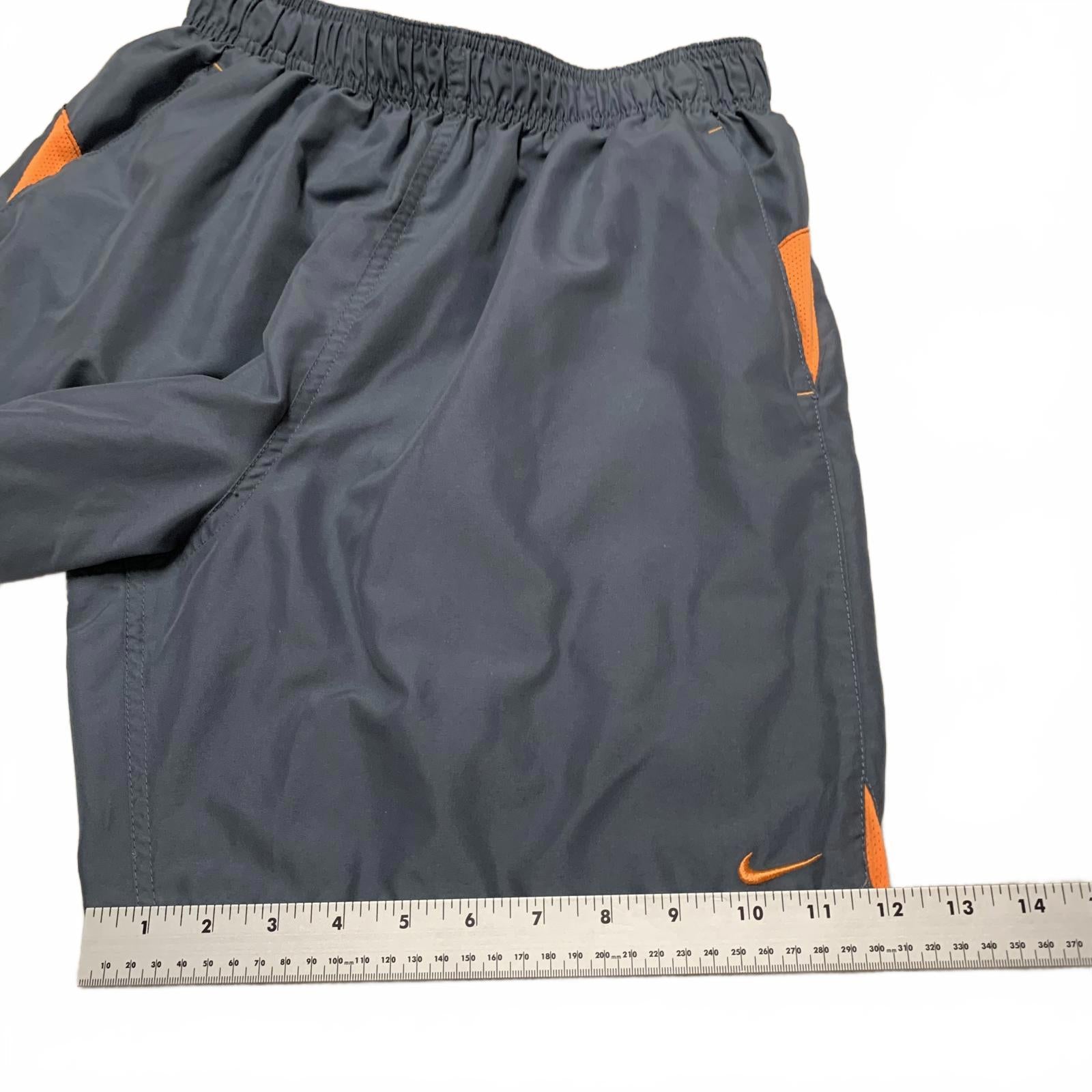 Nike Men's Athletic Shorts M Gray Orange Accents Running Shorts Sports