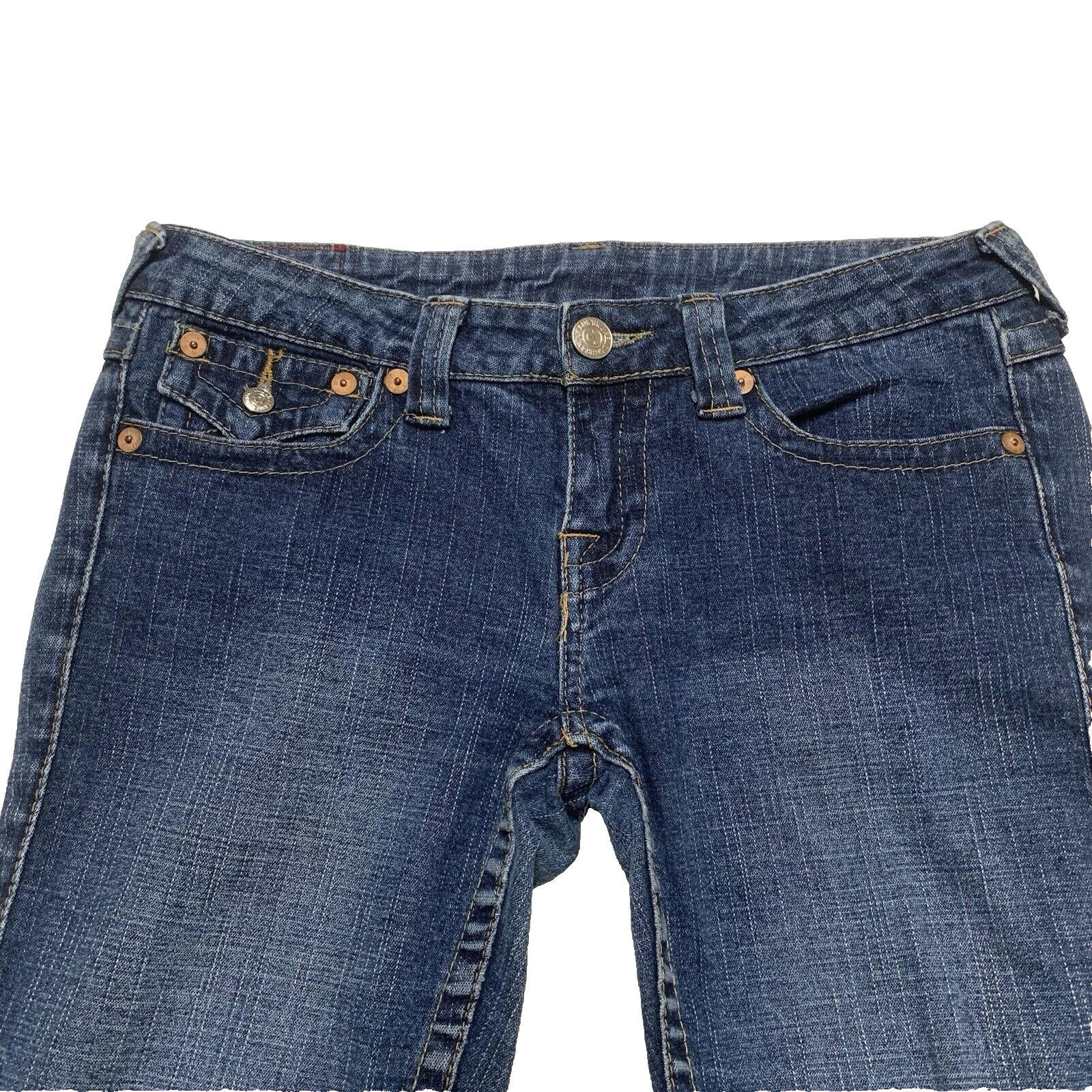 True Religion Skinny Jeans Women's Sz 29 Blue Back Flap